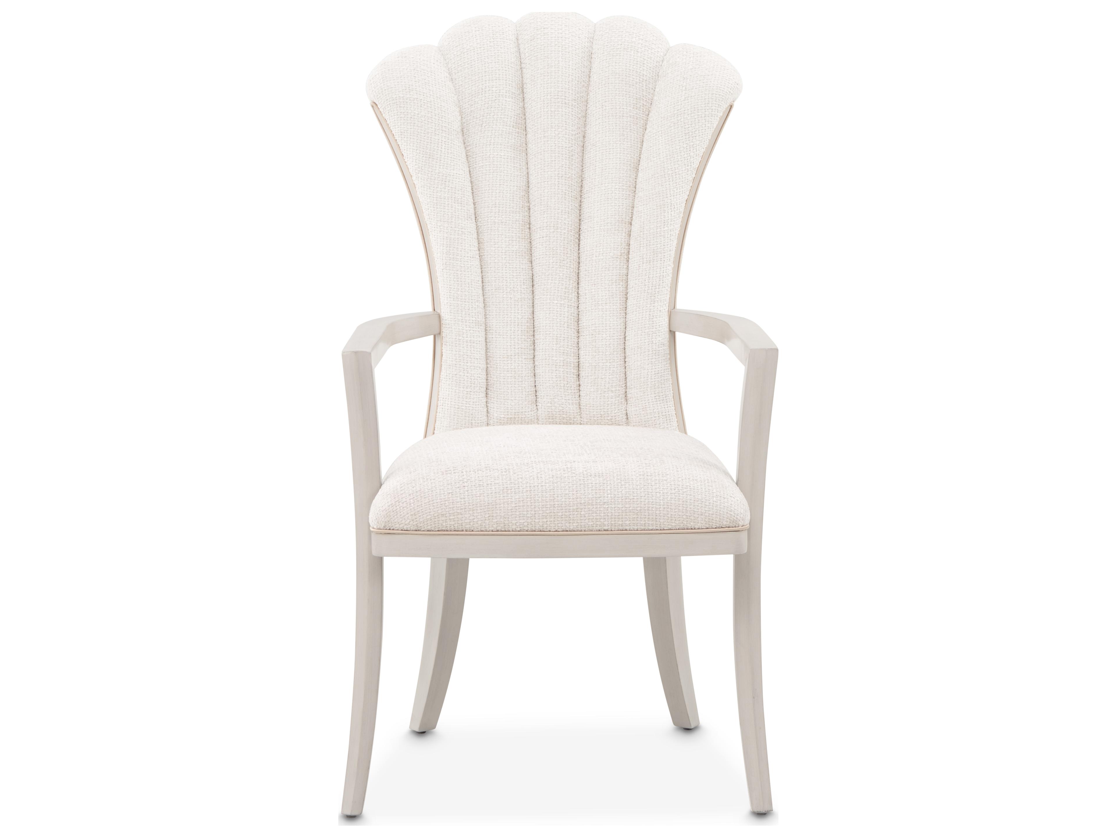 Luxecor Gilded Poplar Wood Beige Upholstered Arm Dining Chair