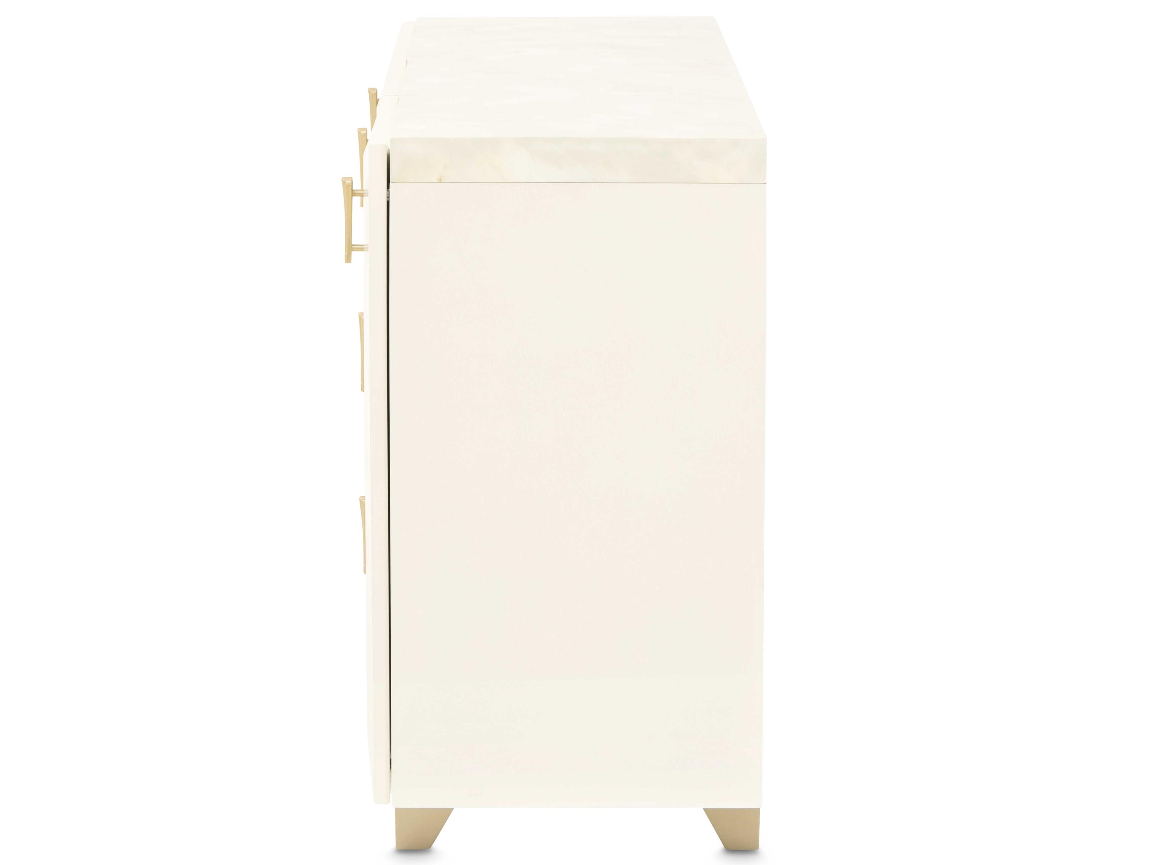 Luxecor Gilded 72" Poplar Wood Creamy Pearl Sideboard