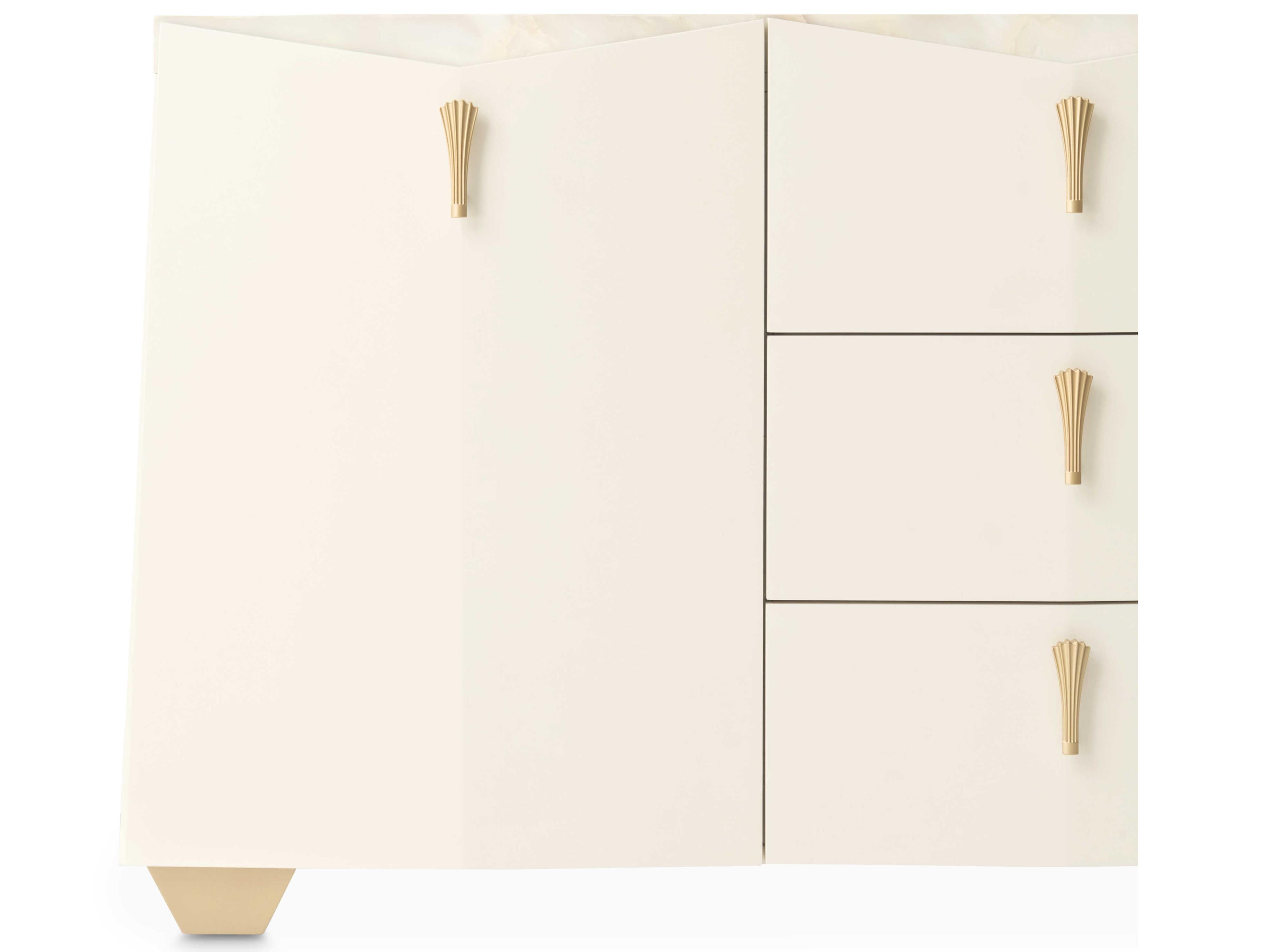 Luxecor Gilded 72" Poplar Wood Creamy Pearl Sideboard