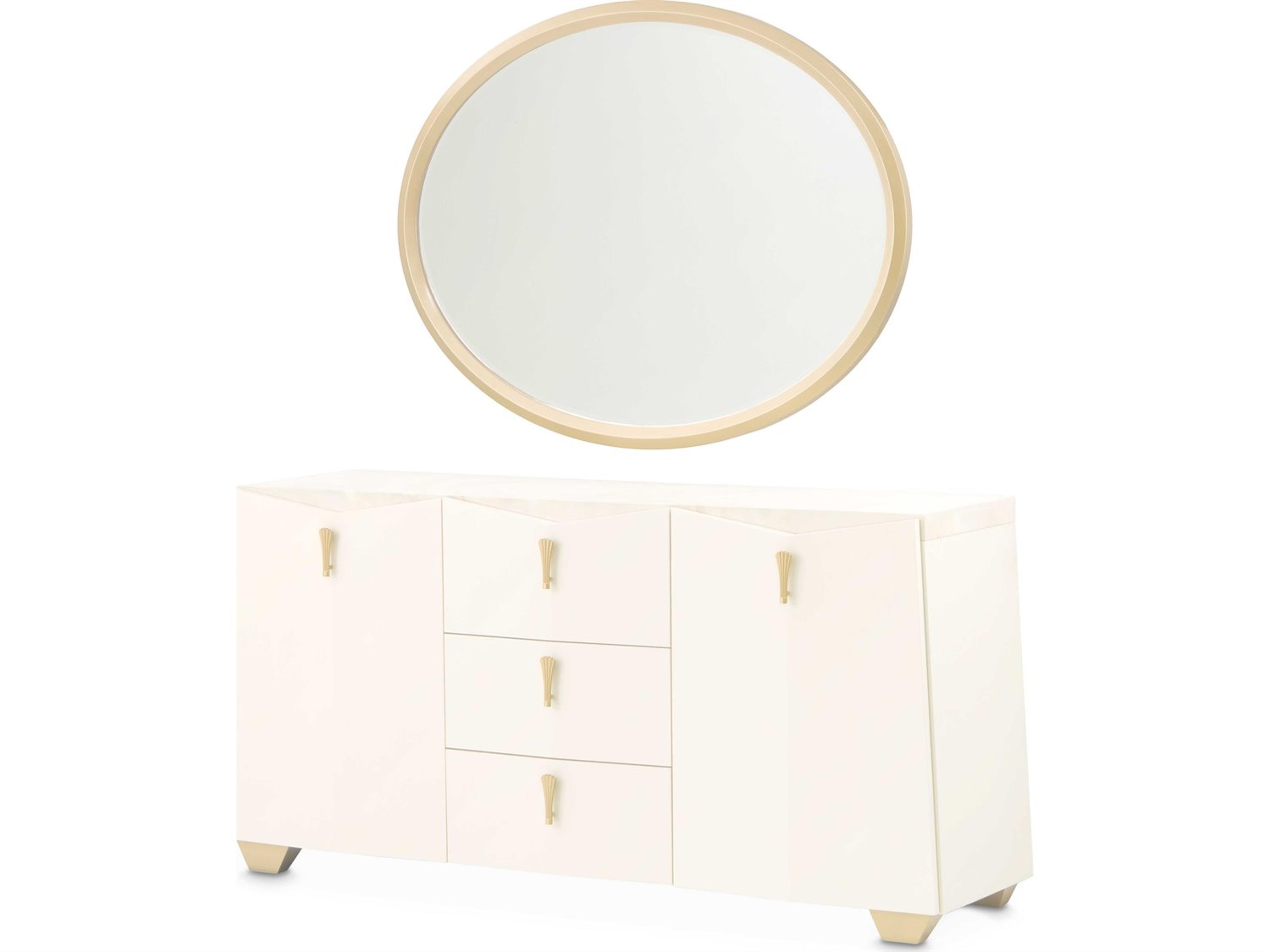 Fantosini 72" Poplar Wood Creamy Pearl Sideboard
