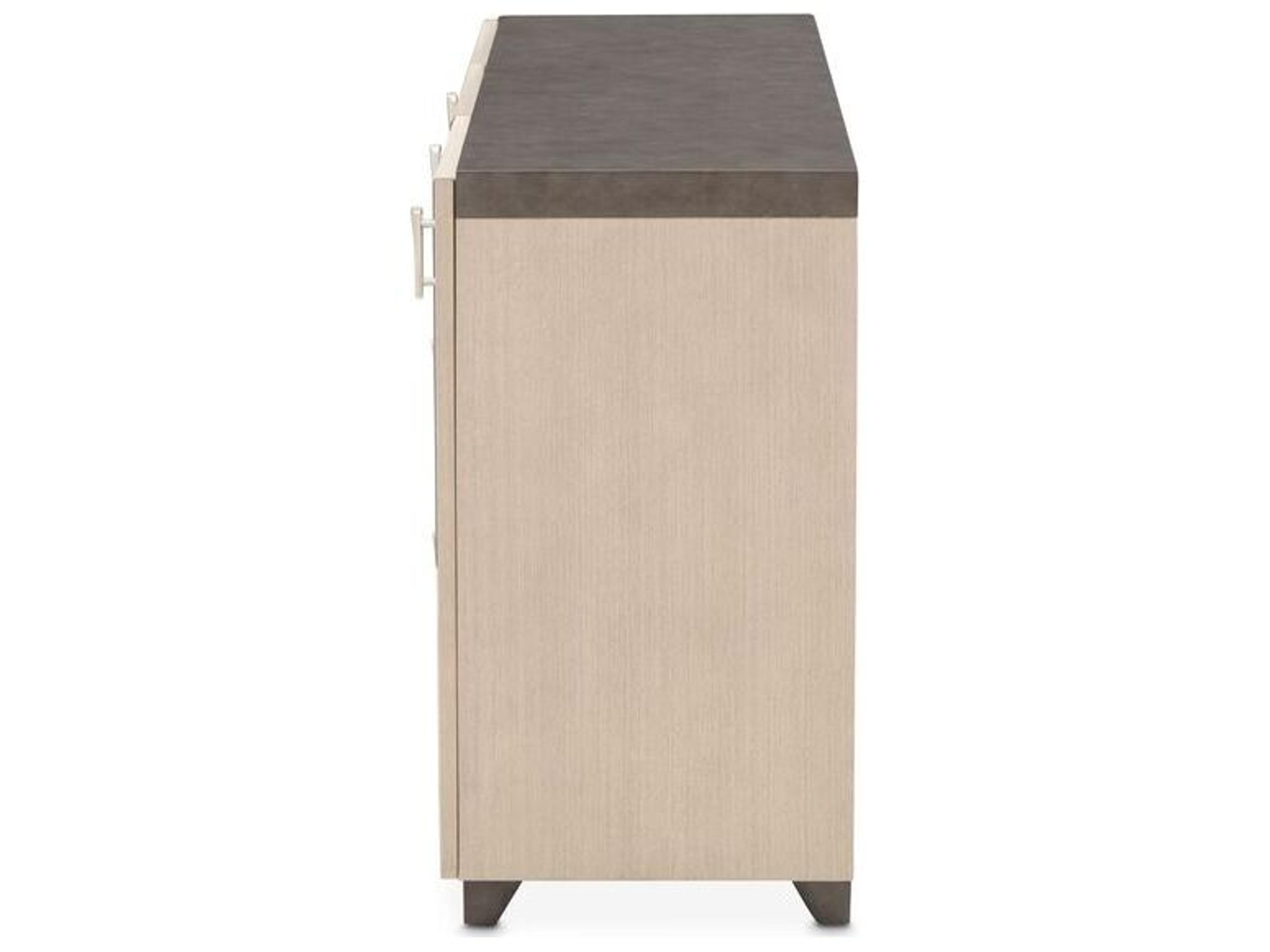 Luxecor Gilded 72" Poplar Wood Silver Mist Sideboard