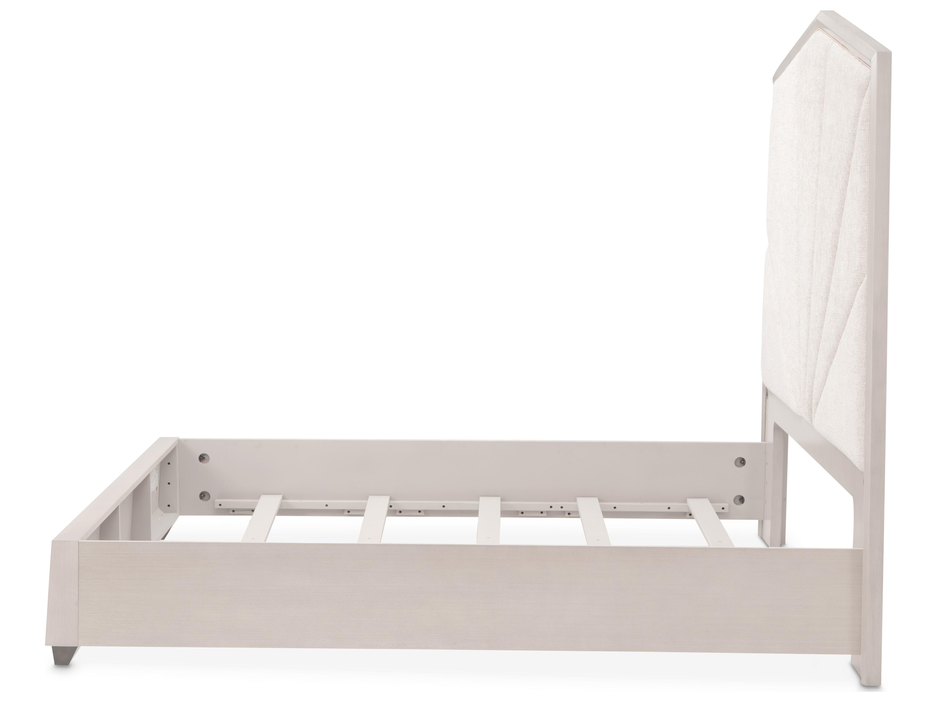 Luxecor Gilded Cappuccino Silver Mist Beige Poplar Wood Upholstered King Panel Bed