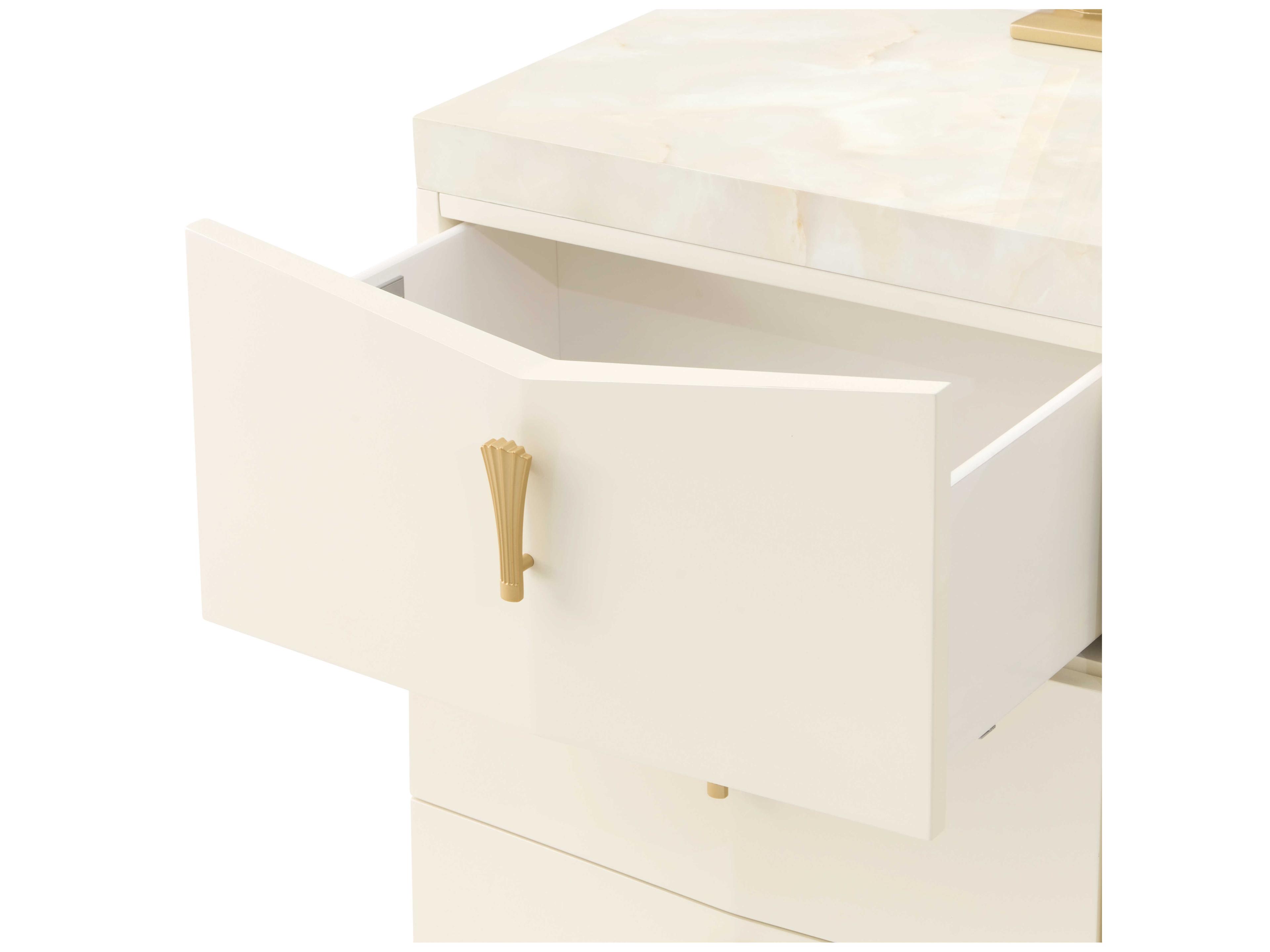 Luxecor Gilded White Poplar Wood Dresser