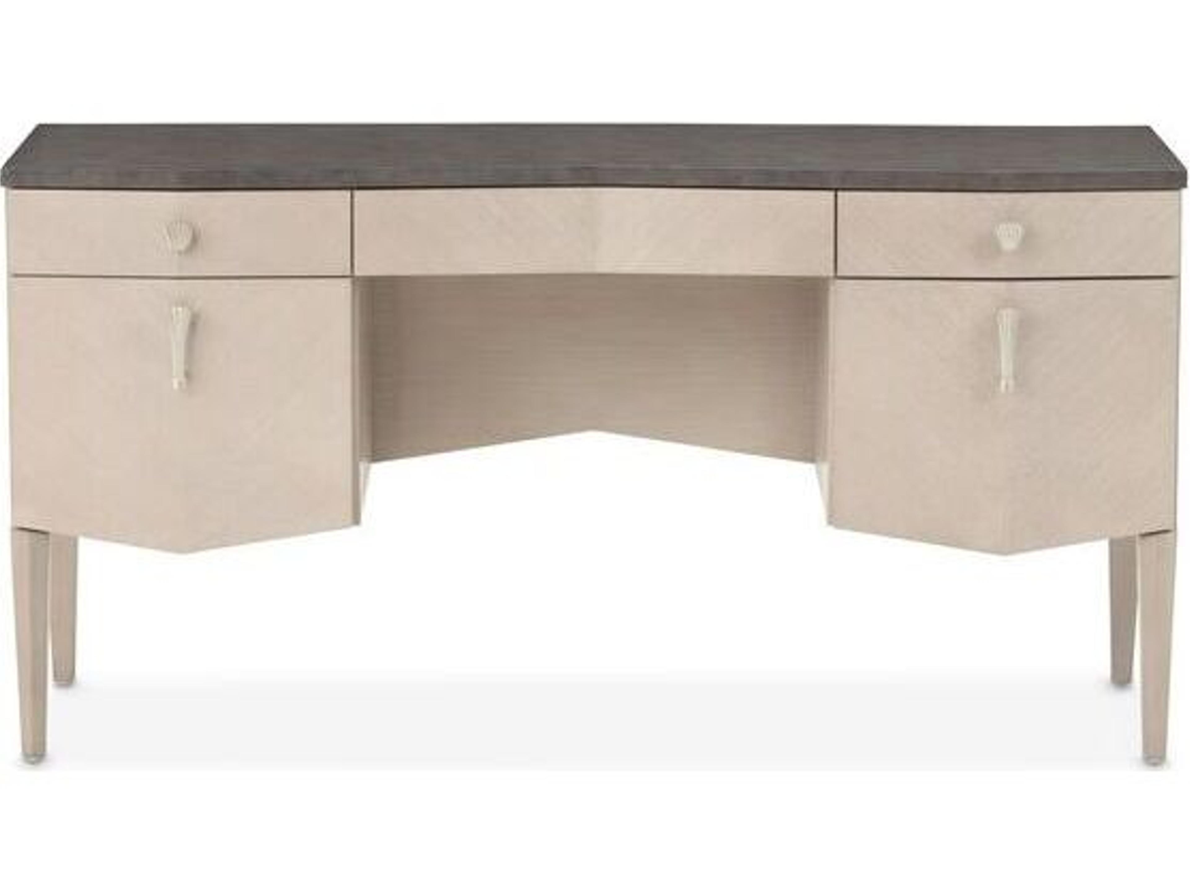 Luxecor Gilded Silver Mist Poplar Wood Vanity Table