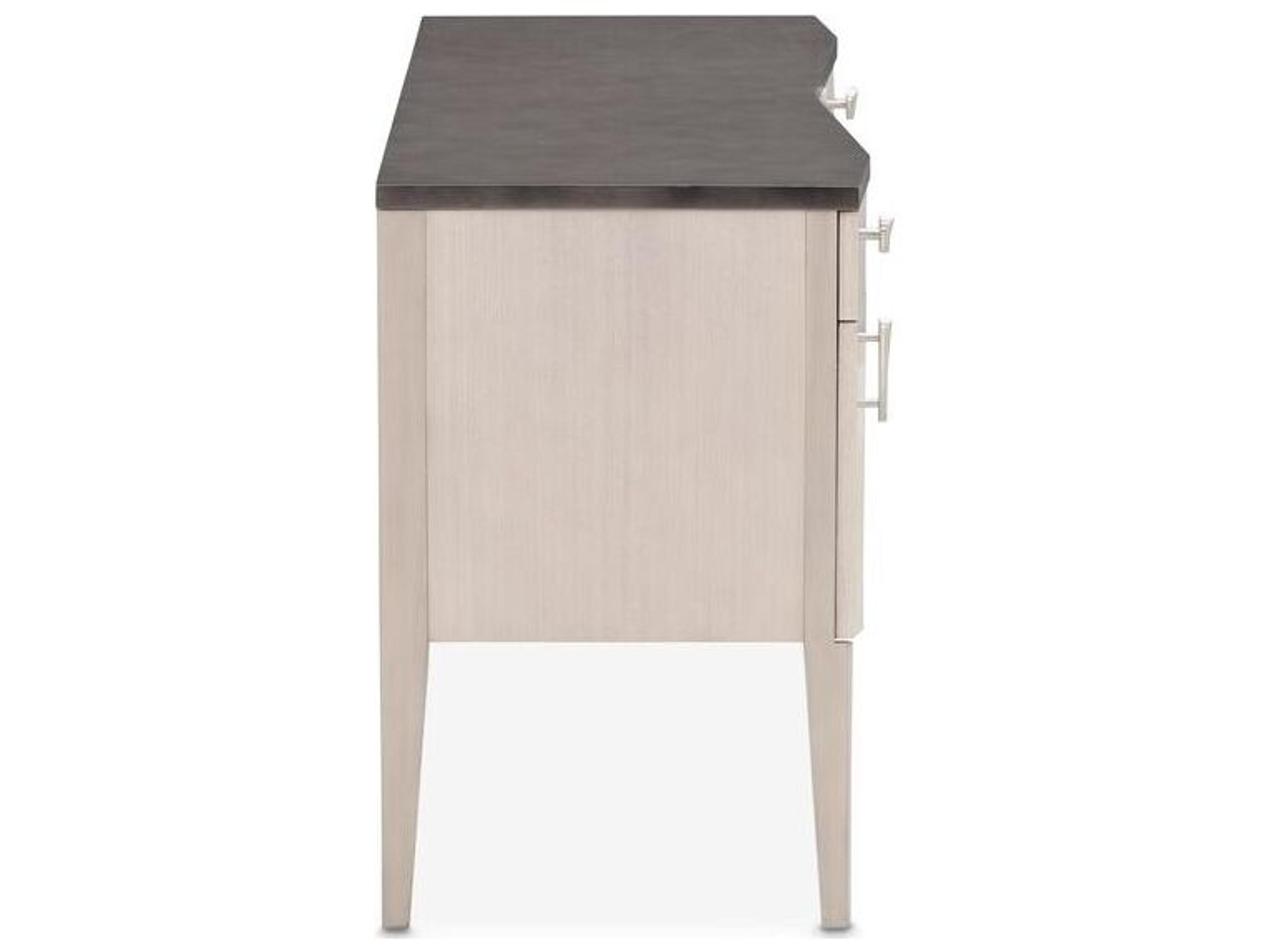 Luxecor Gilded Silver Mist Poplar Wood Vanity Table