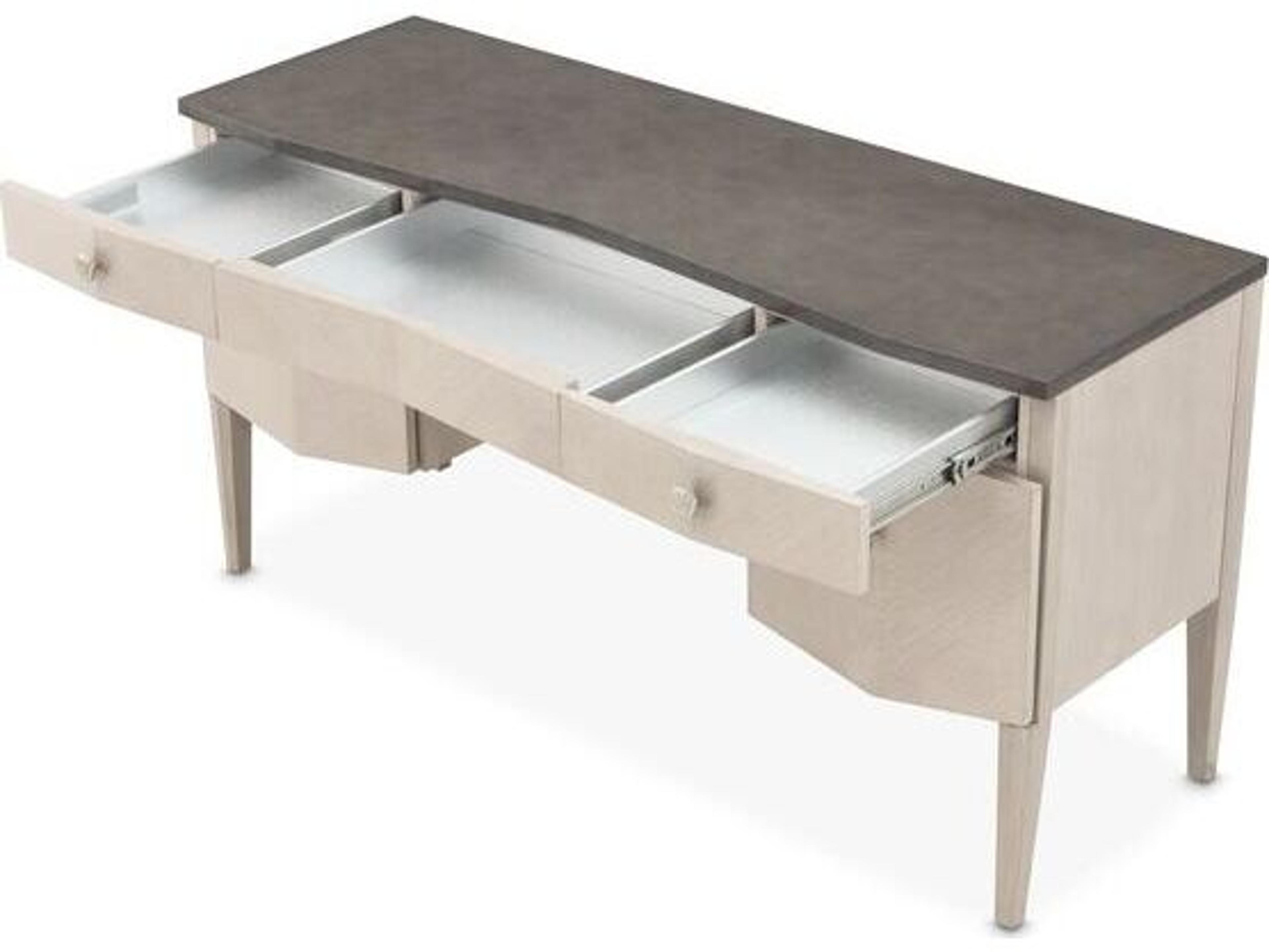 Luxecor Gilded Silver Mist Poplar Wood Vanity Table