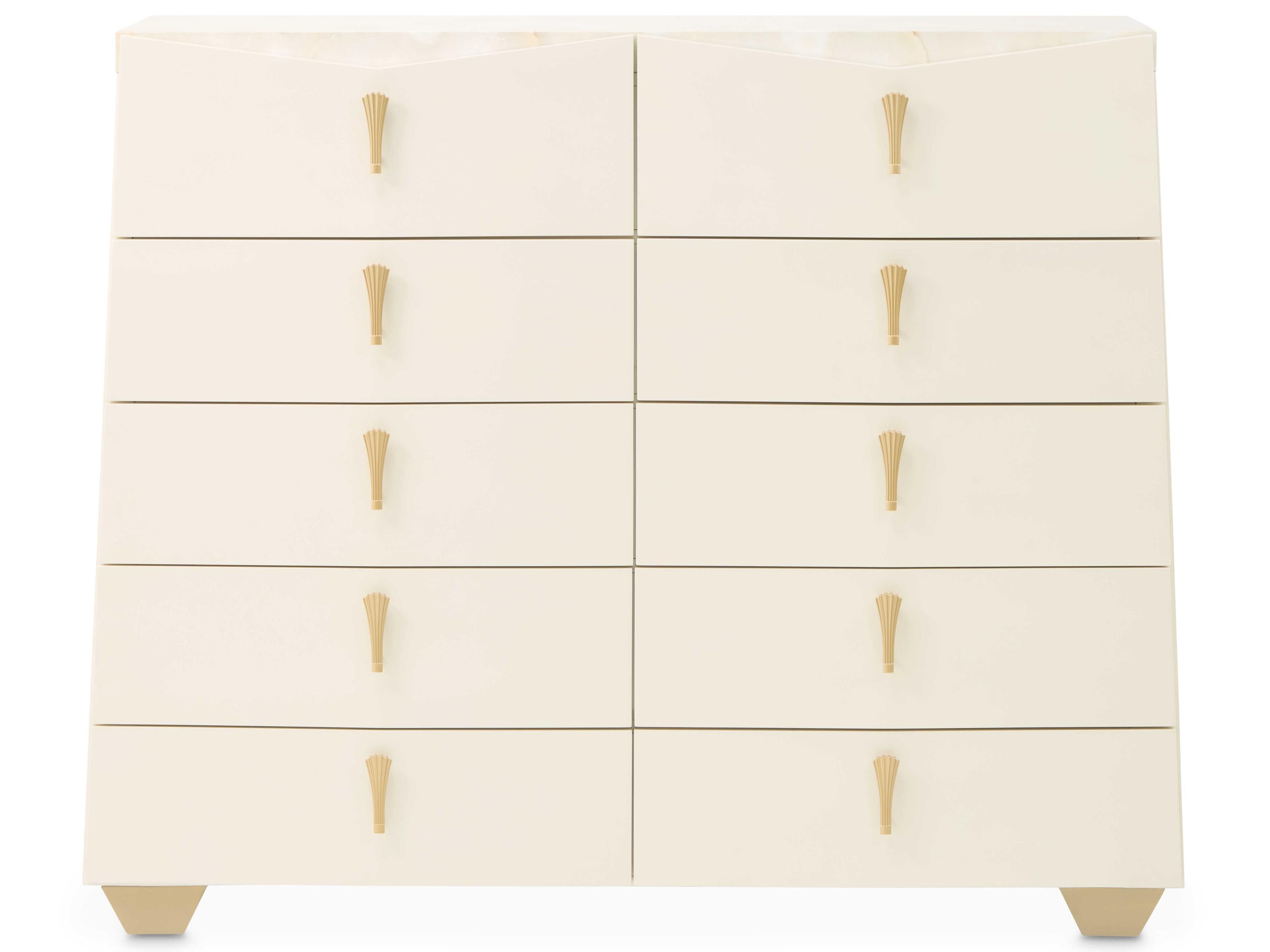 Luxecor Gilded Creamy Pearl White Poplar Wood Accent Chest