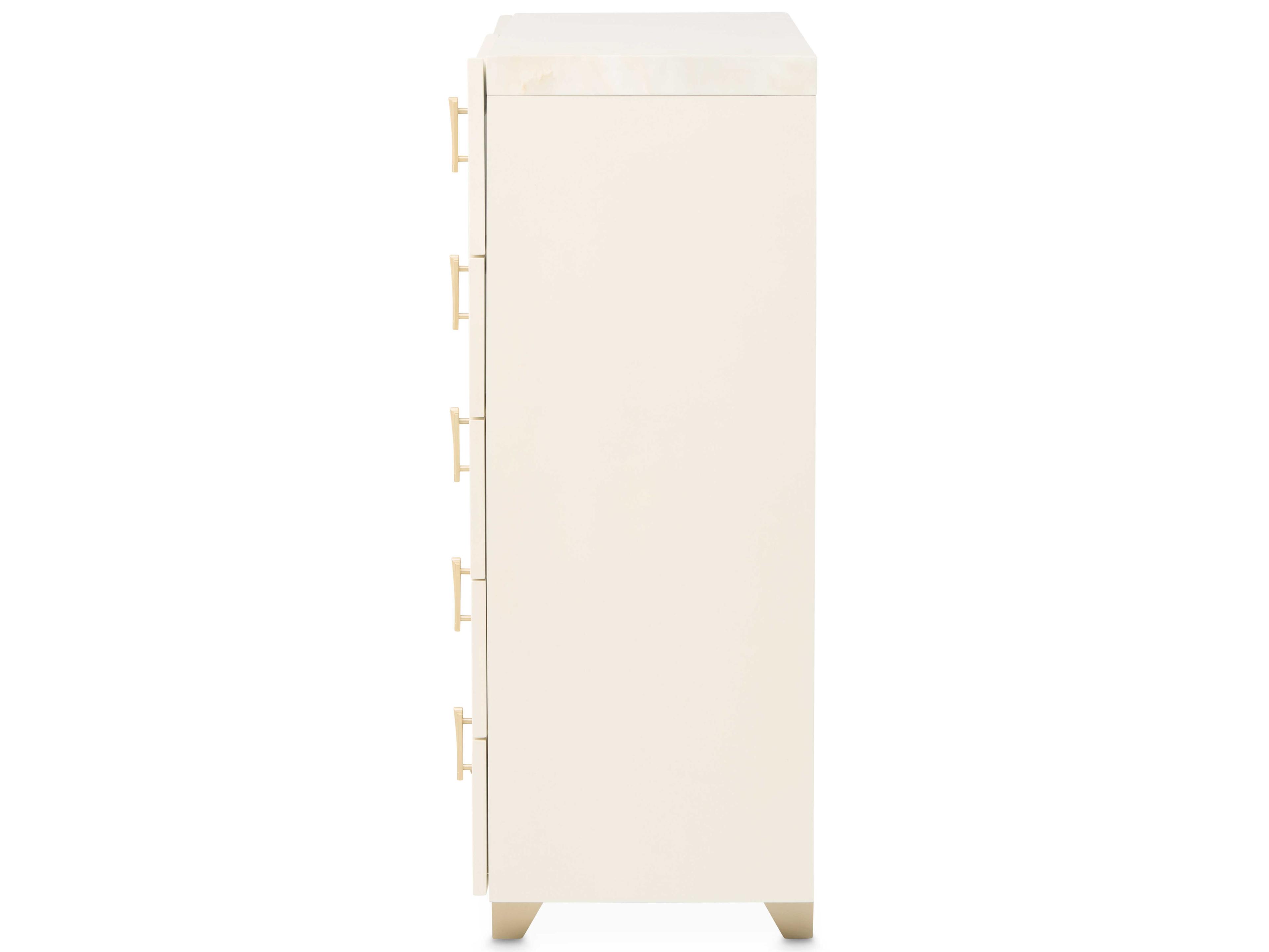 Luxecor Gilded Creamy Pearl White Poplar Wood Accent Chest