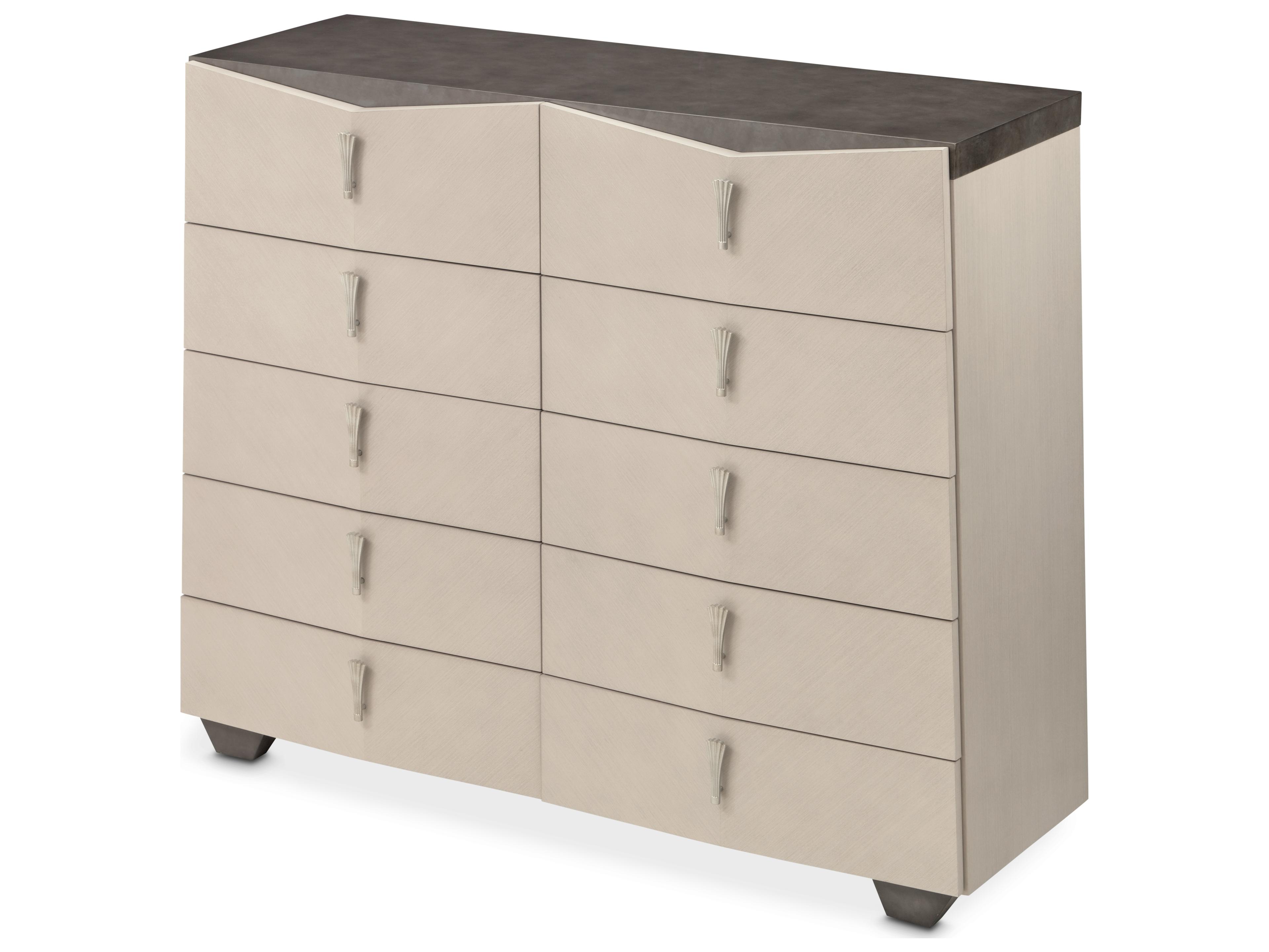 Fantosini Silver Mist Beige Poplar Wood Accent Chest