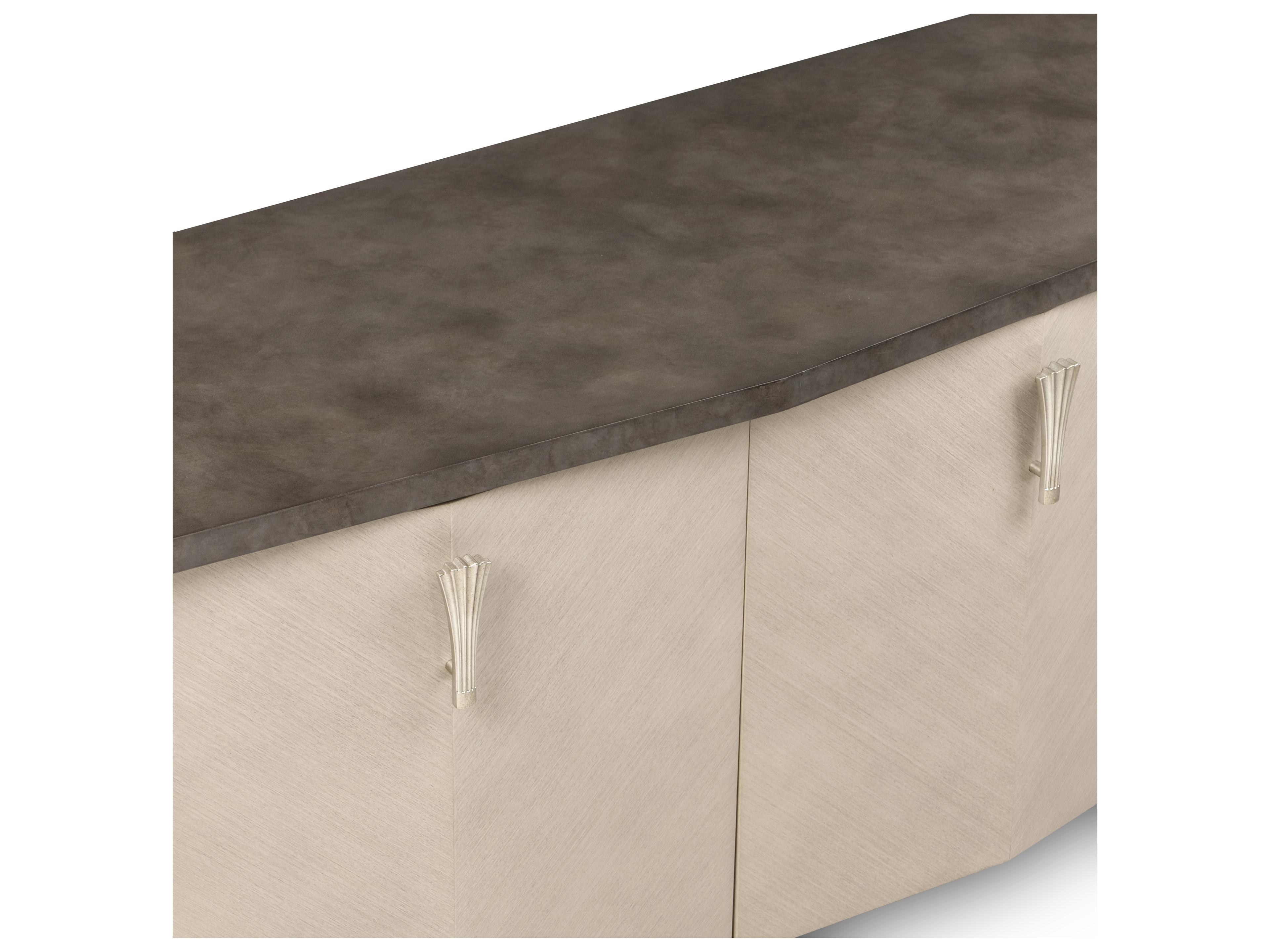 Luxecor Gilded 80" Poplar Wood Silver Mist Media Console