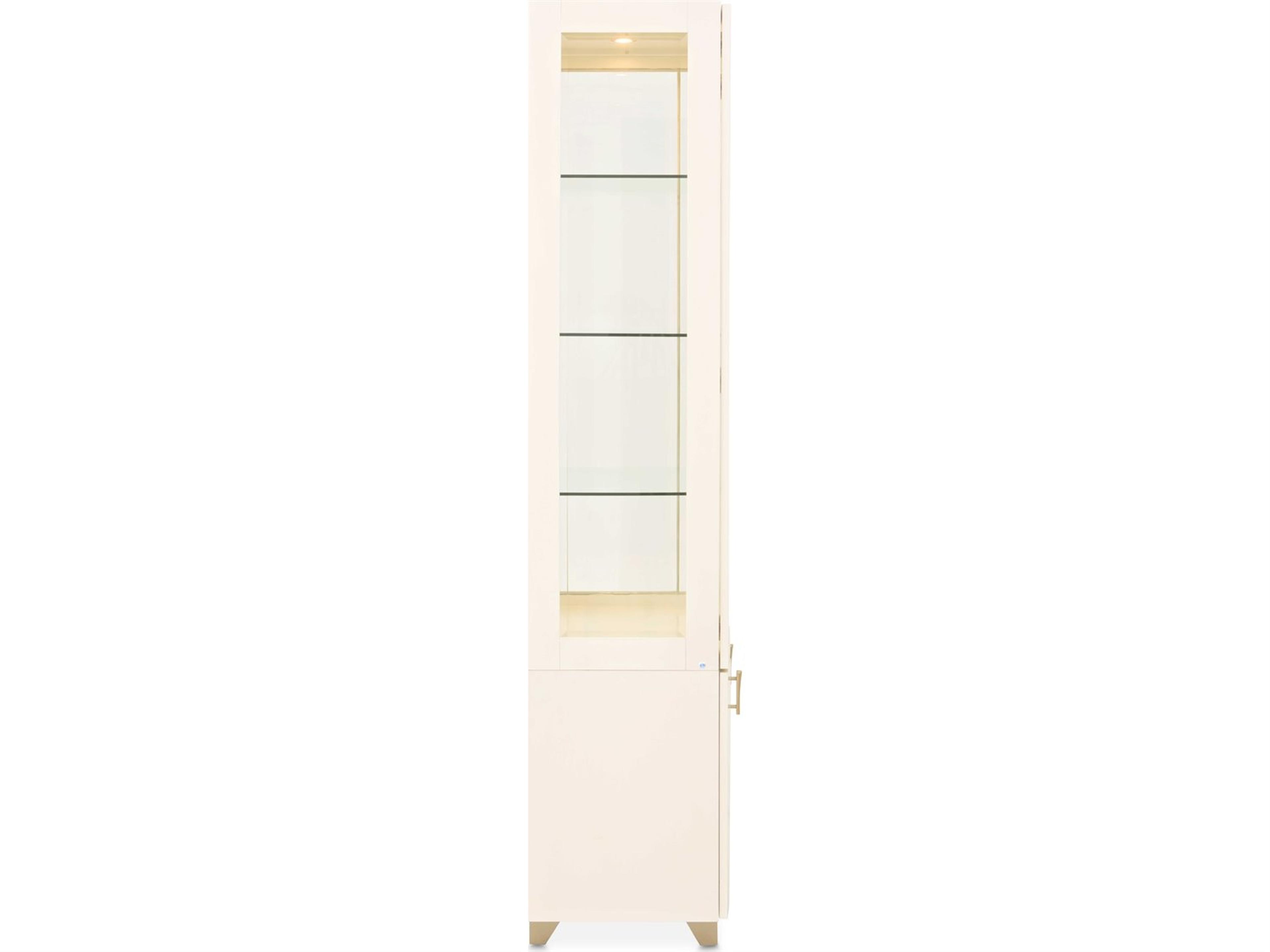Luxecor Gilded Poplar Wood Creamy Pearl Display Cabinet