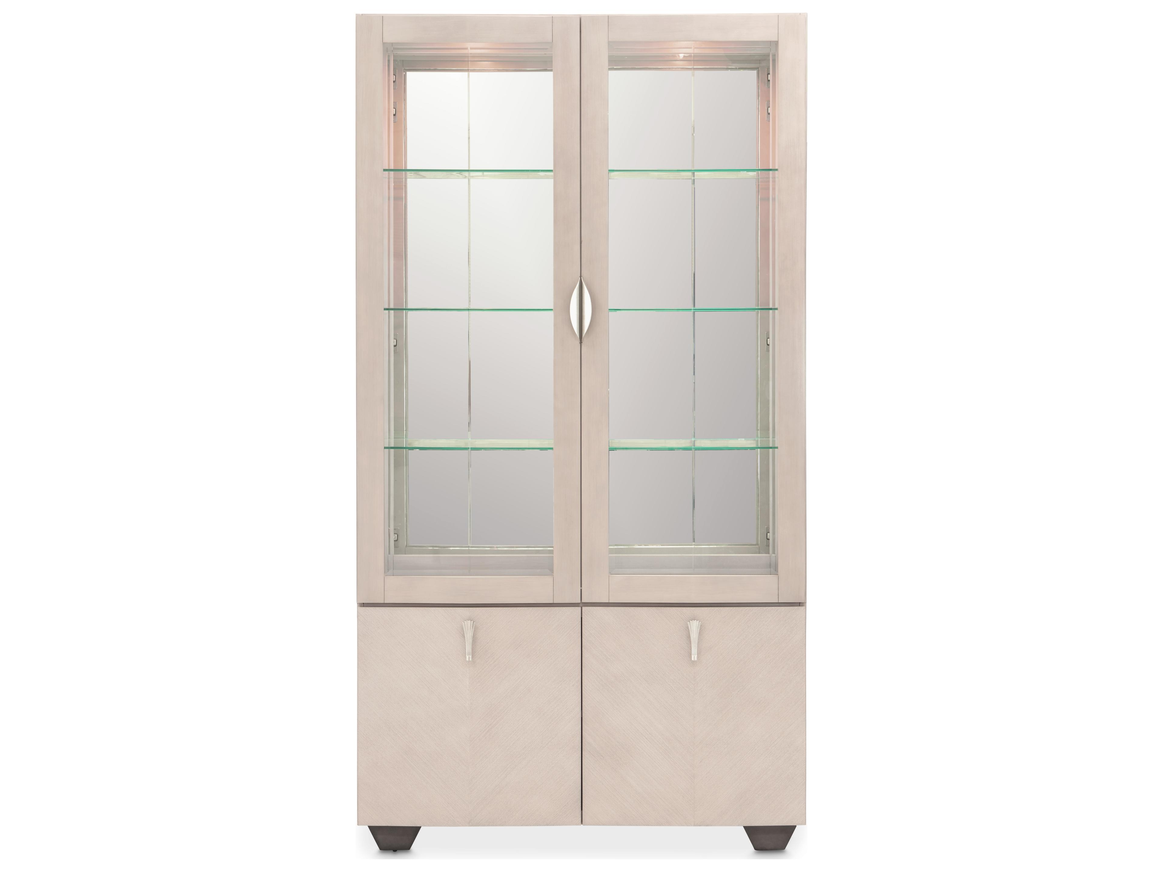 Luxecor Gilded Poplar Wood Silver Mist Display Cabinet
