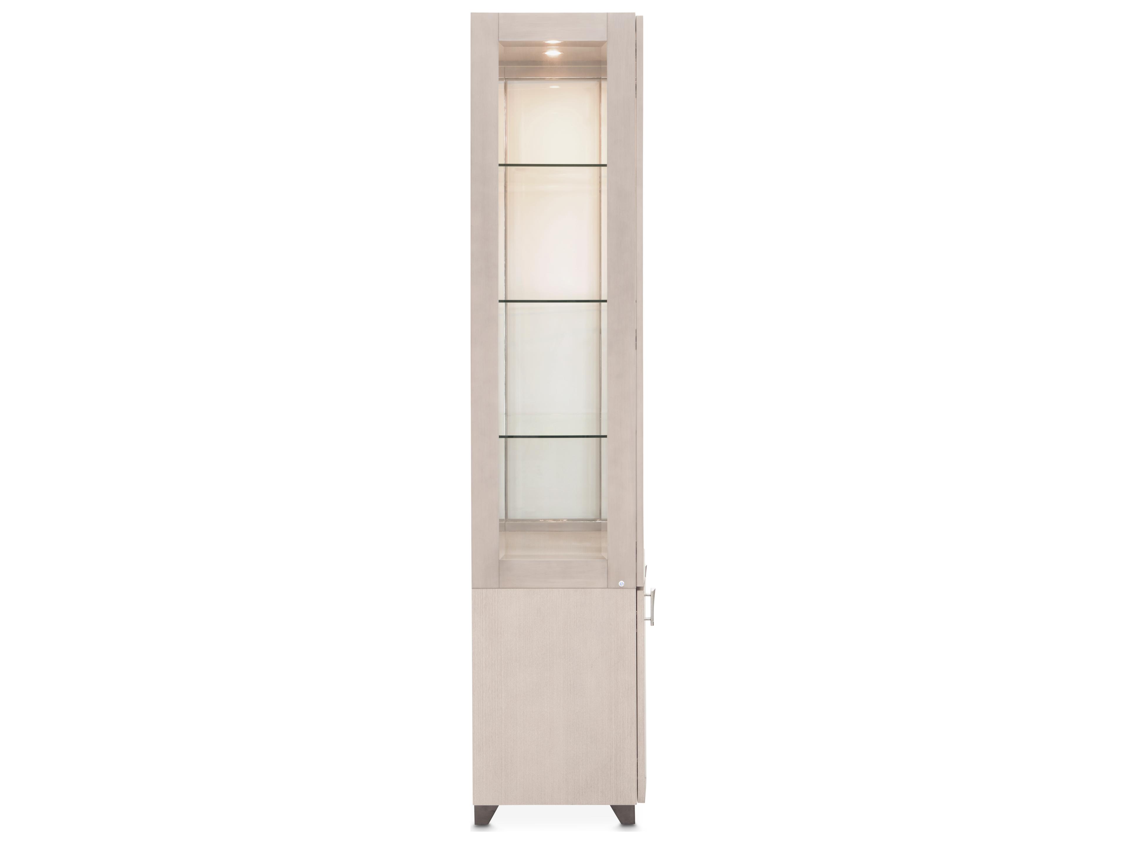Luxecor Gilded Poplar Wood Silver Mist Display Cabinet