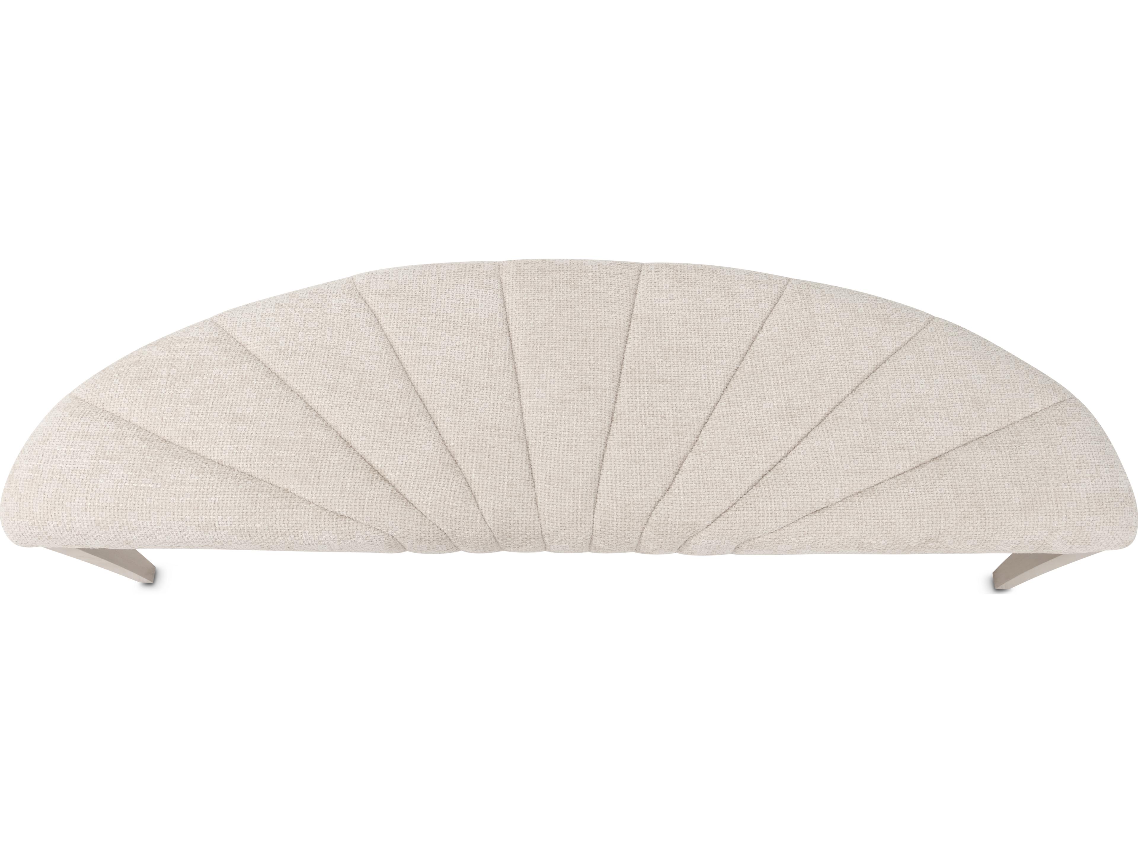 Luxecor Gilded Silver Mist Beige Upholstered Accent Bench