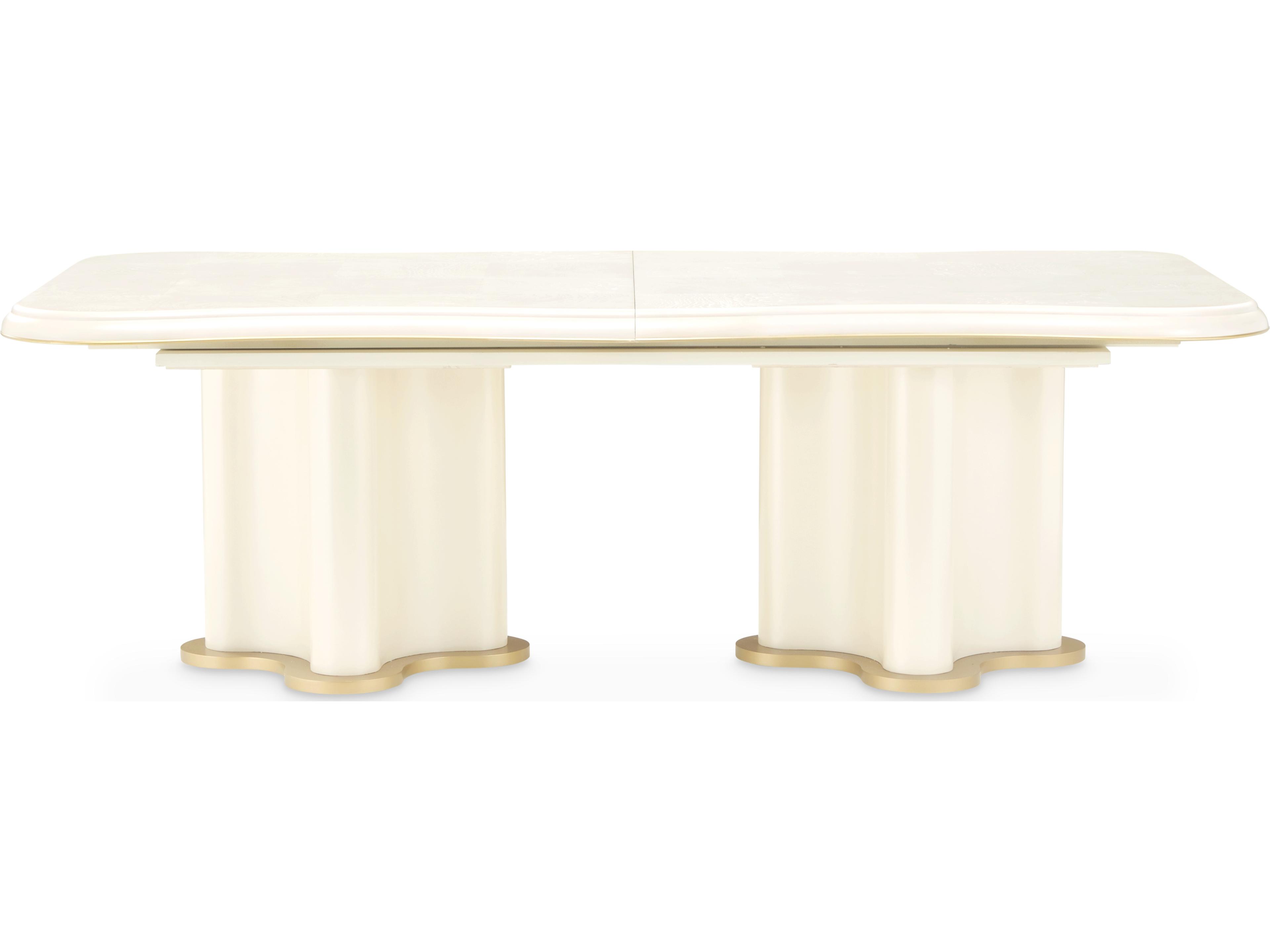 La Terrazza Rectangular Wood Creamy Pearl Dining Table