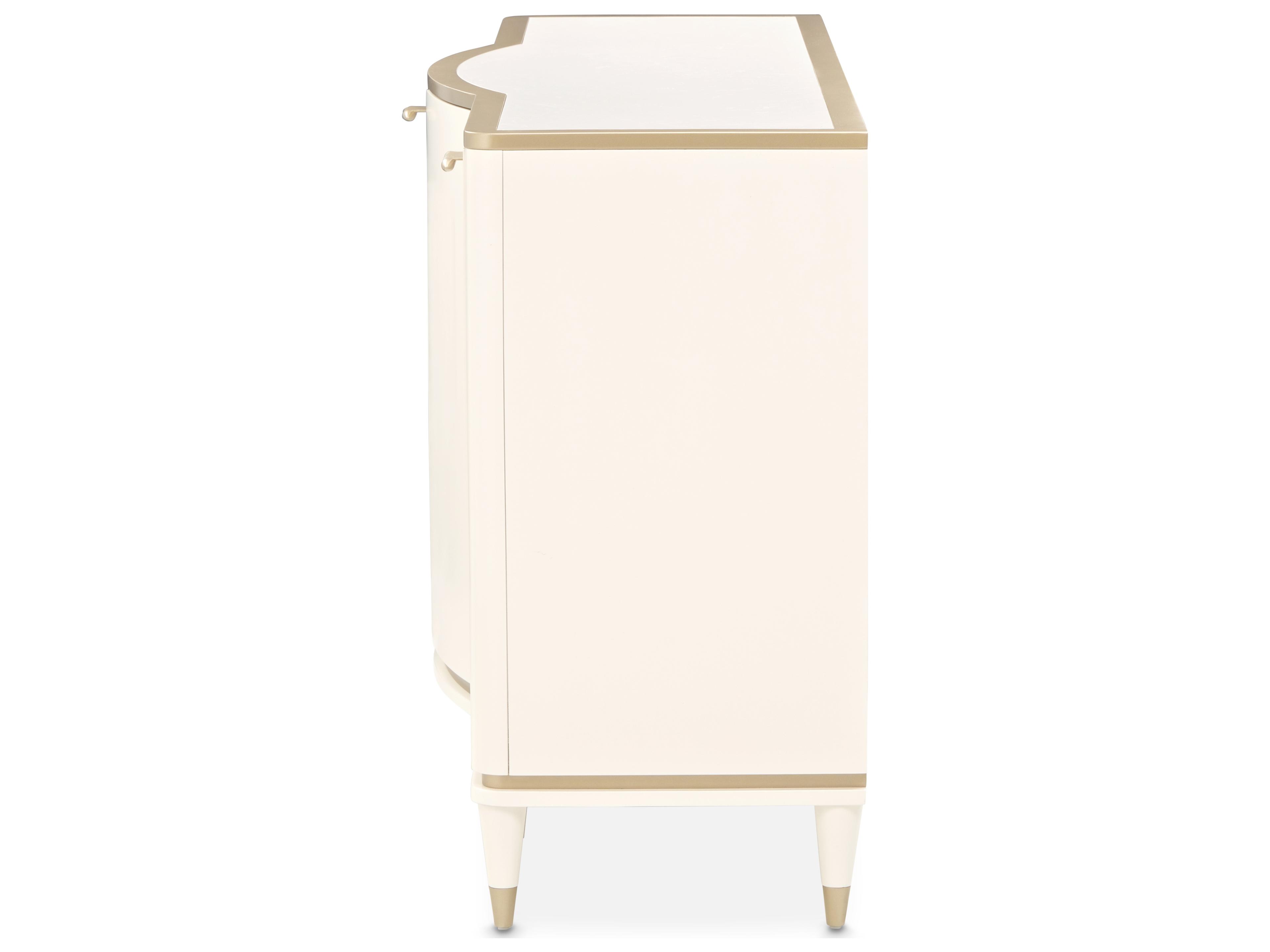 Luxecor Gilded 70" Poplar Wood Creamy Pearl Sideboard