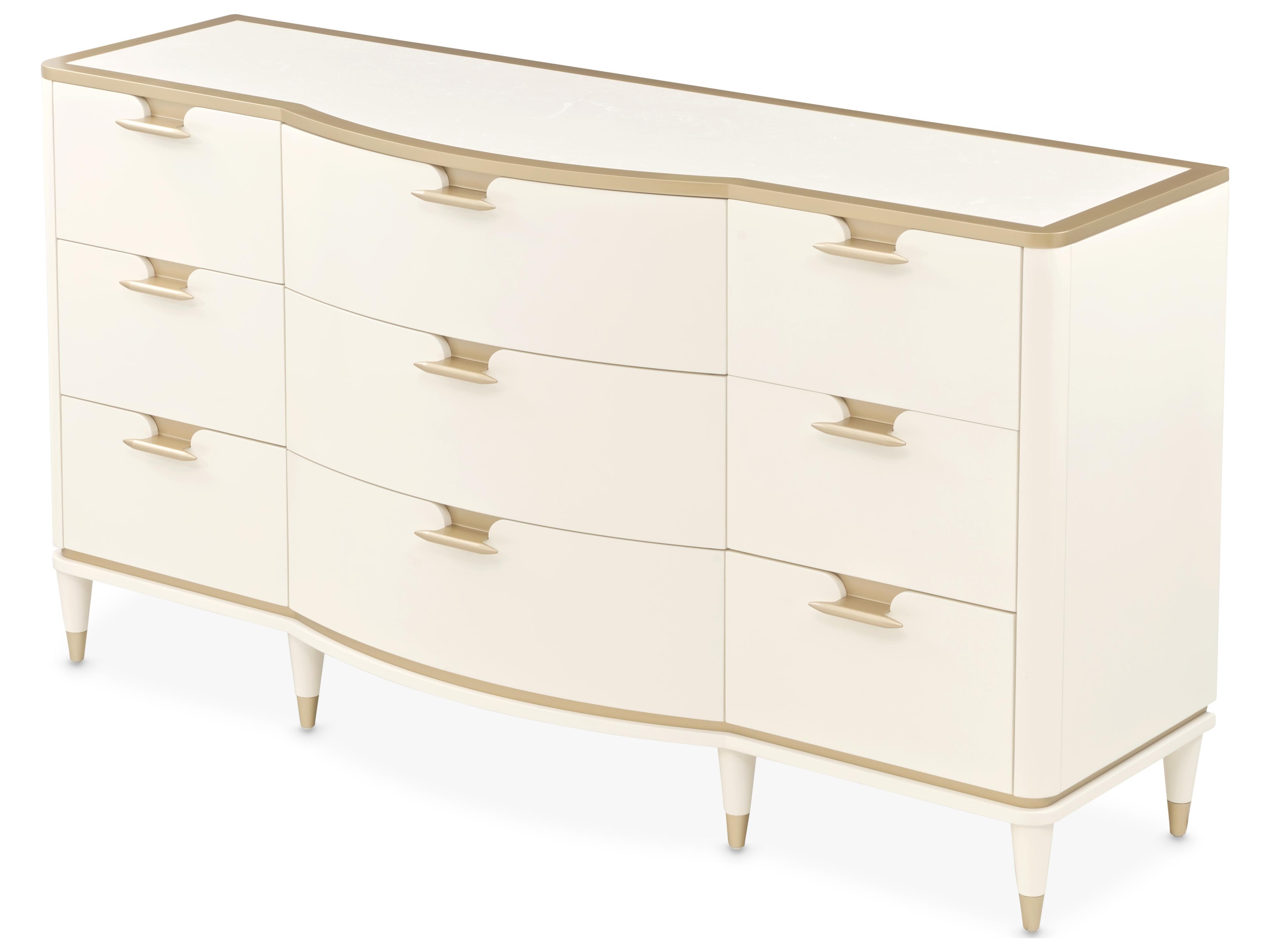 Luxecor Gilded Beige Poplar Wood Dresser
