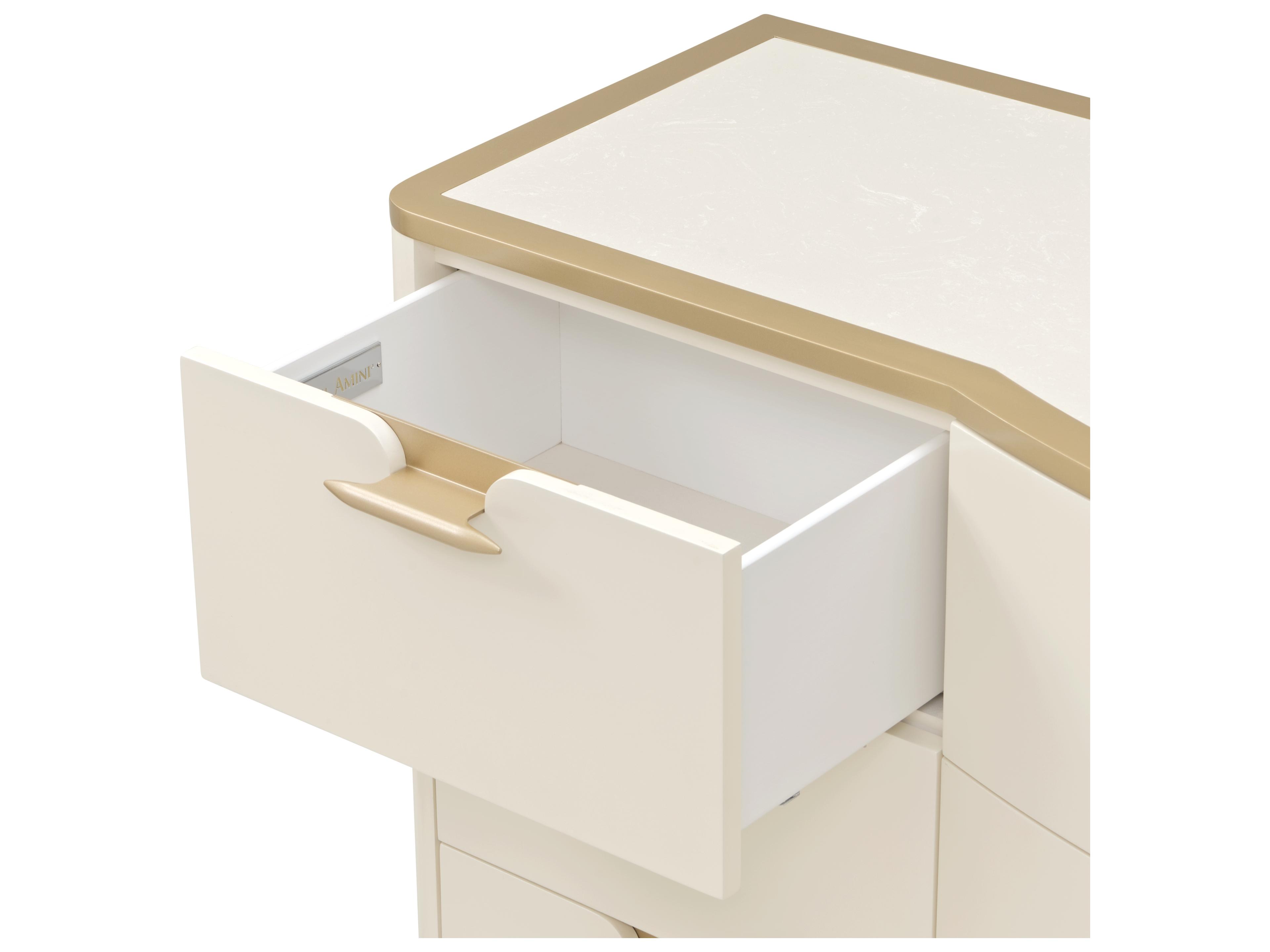 Luxecor Gilded Beige Poplar Wood Dresser