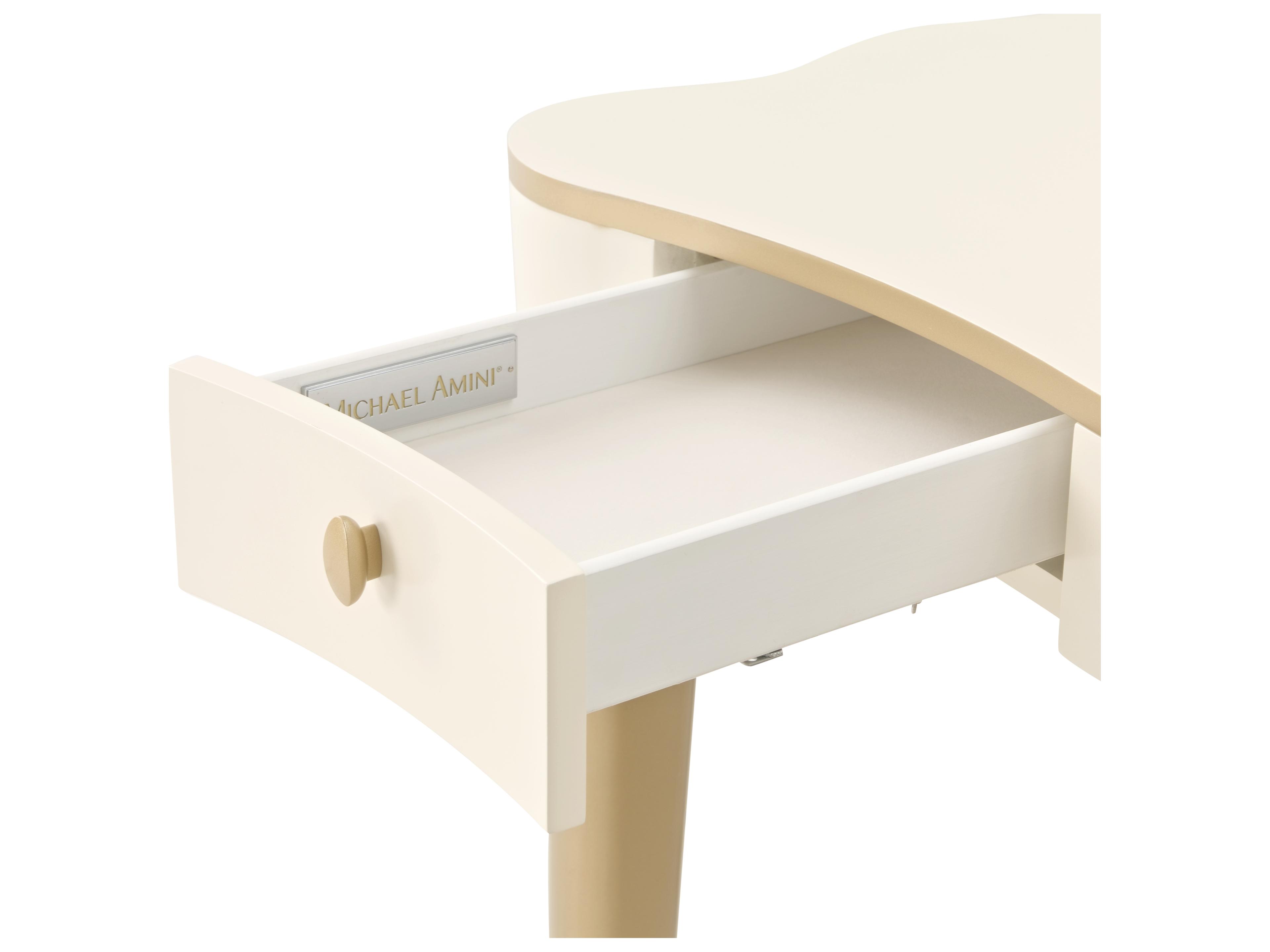 Luxecor Gilded Creamy Pearl Poplar Wood Vanity Table