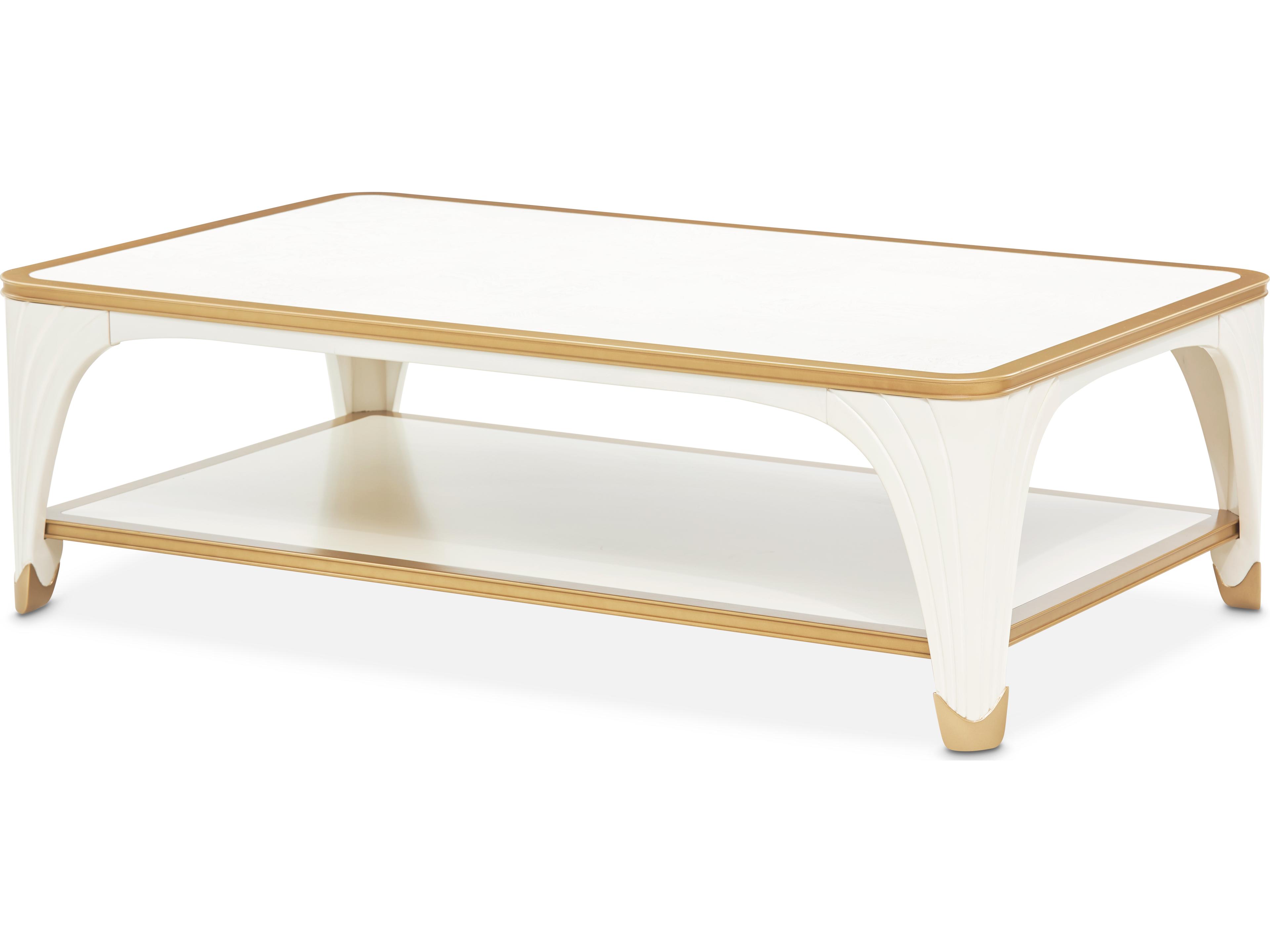 La Terrazza Rectangular Wood Creamy Pearl Coffee Table