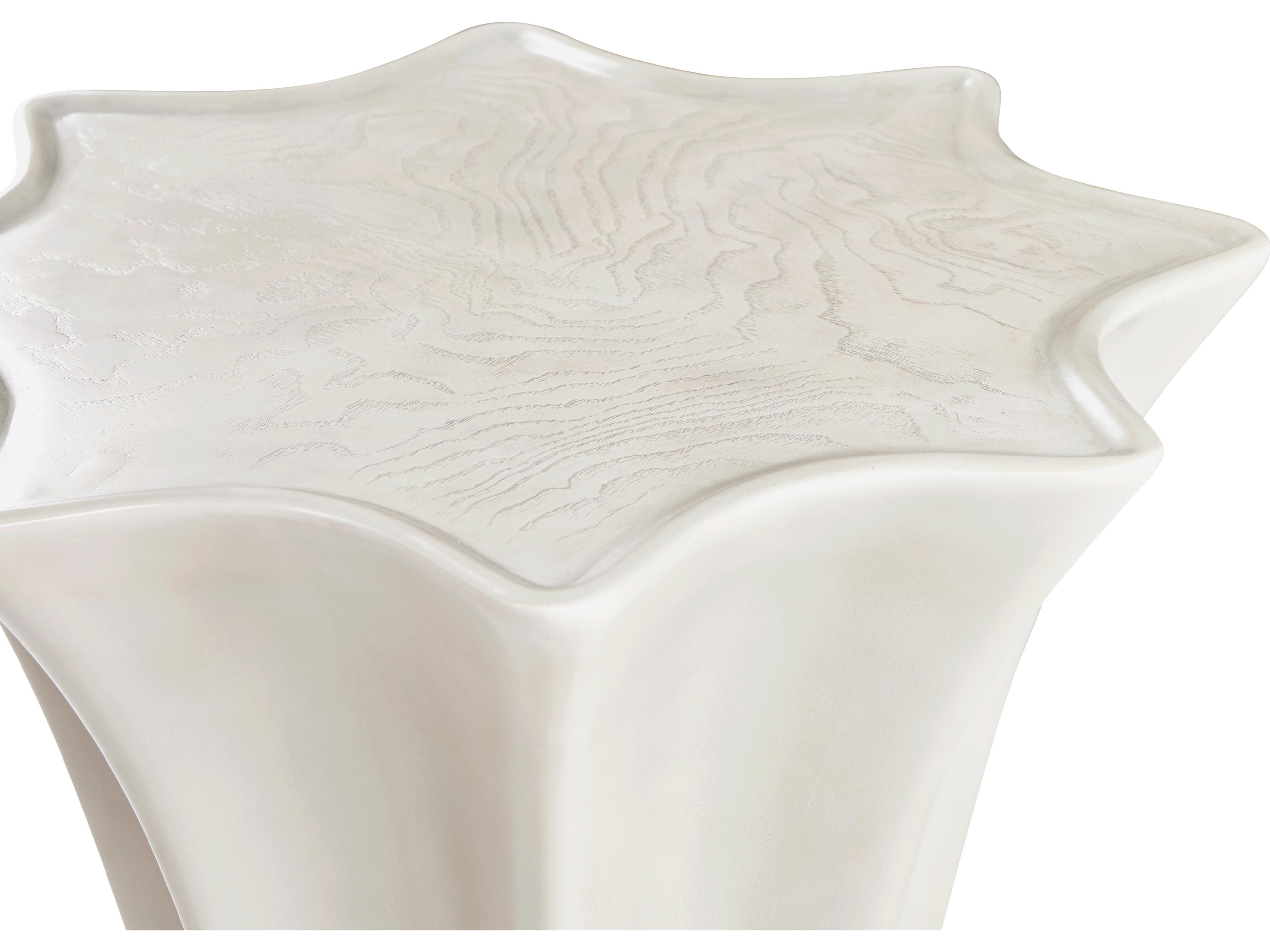 Luxecor Gilded Octagon Wood Silver Mist End Table