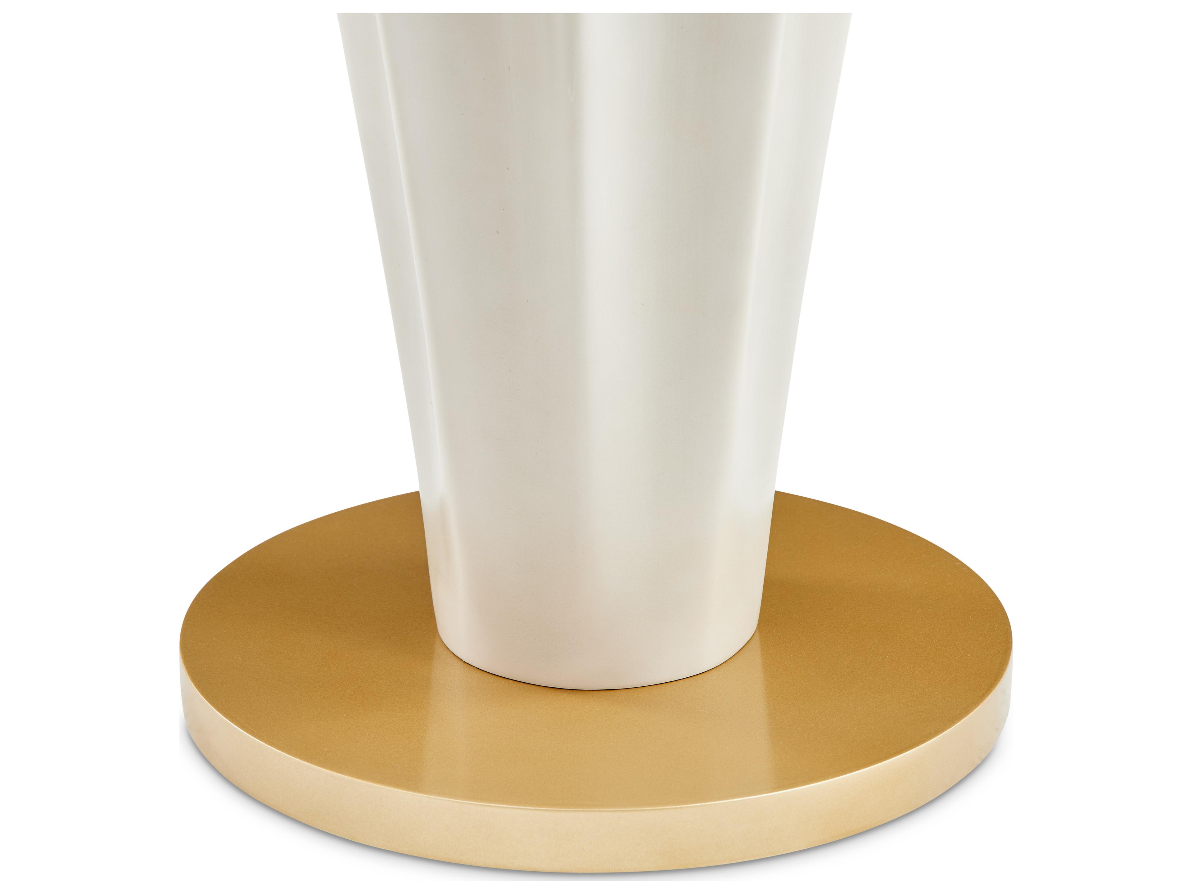 Luxecor Gilded Octagon Wood Silver Mist End Table