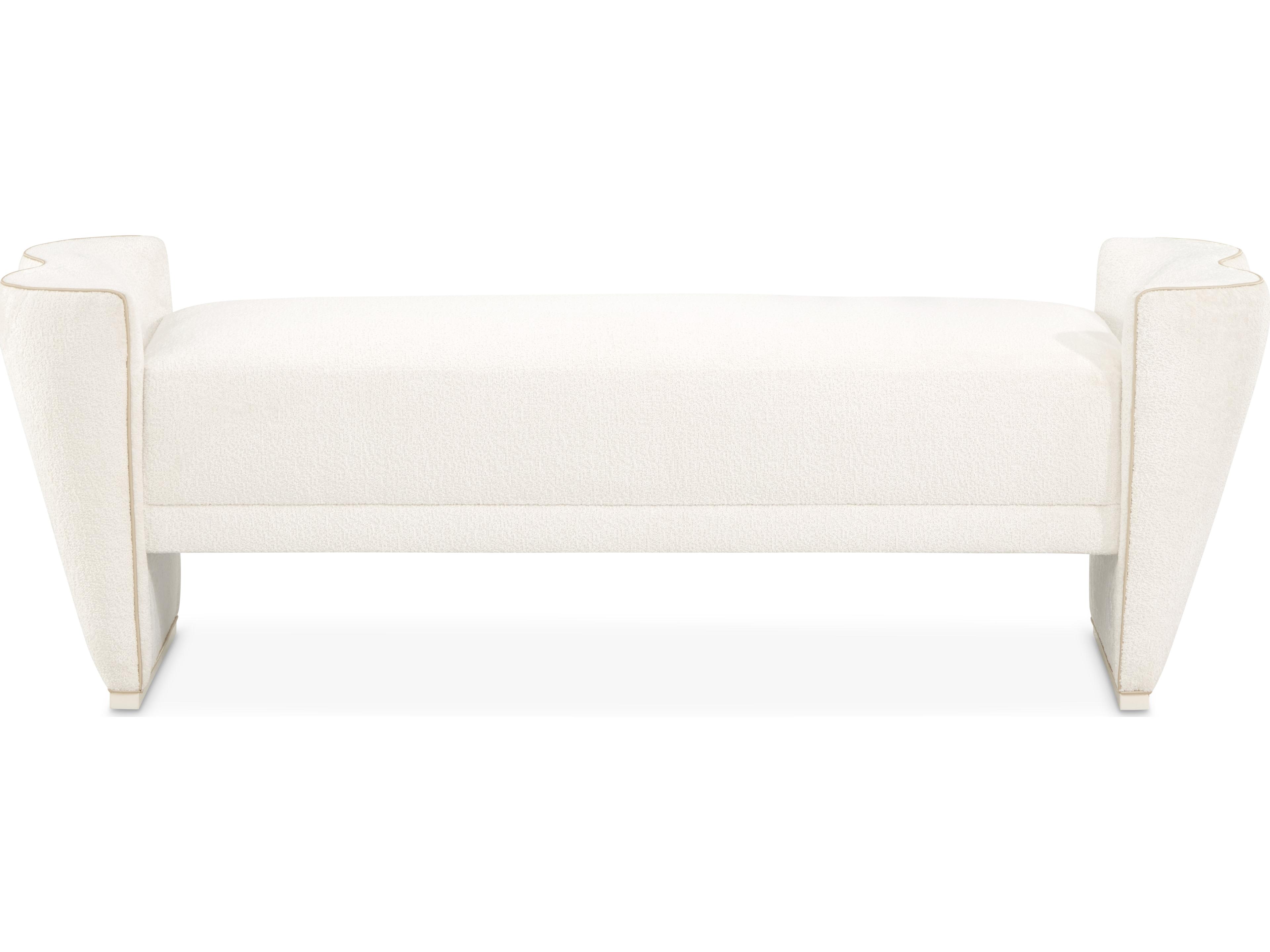 Luxecor Gilded Starlight Creamy Pearl Upholstered Accent Bench