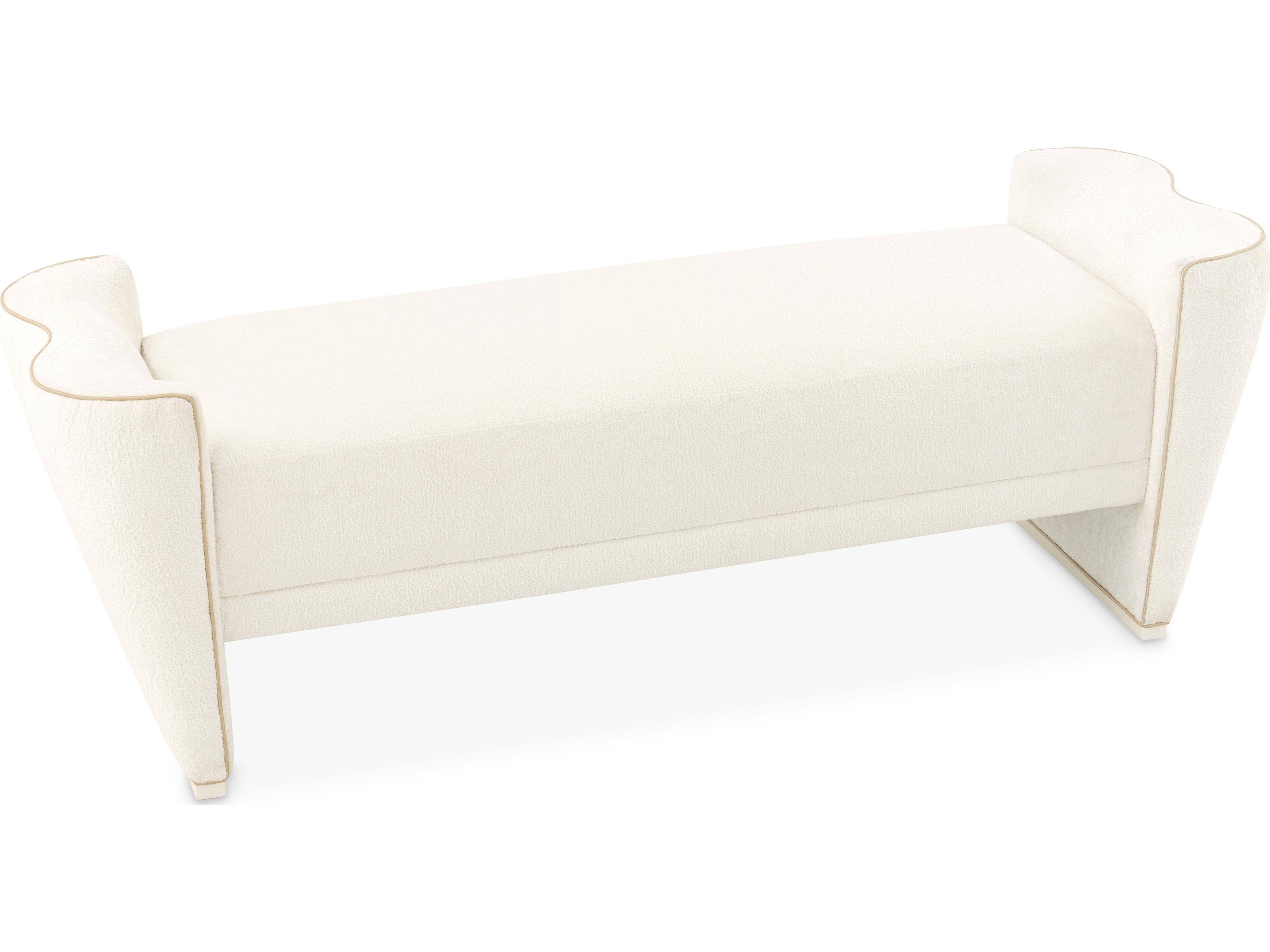 Luxecor Gilded Starlight Creamy Pearl Upholstered Accent Bench