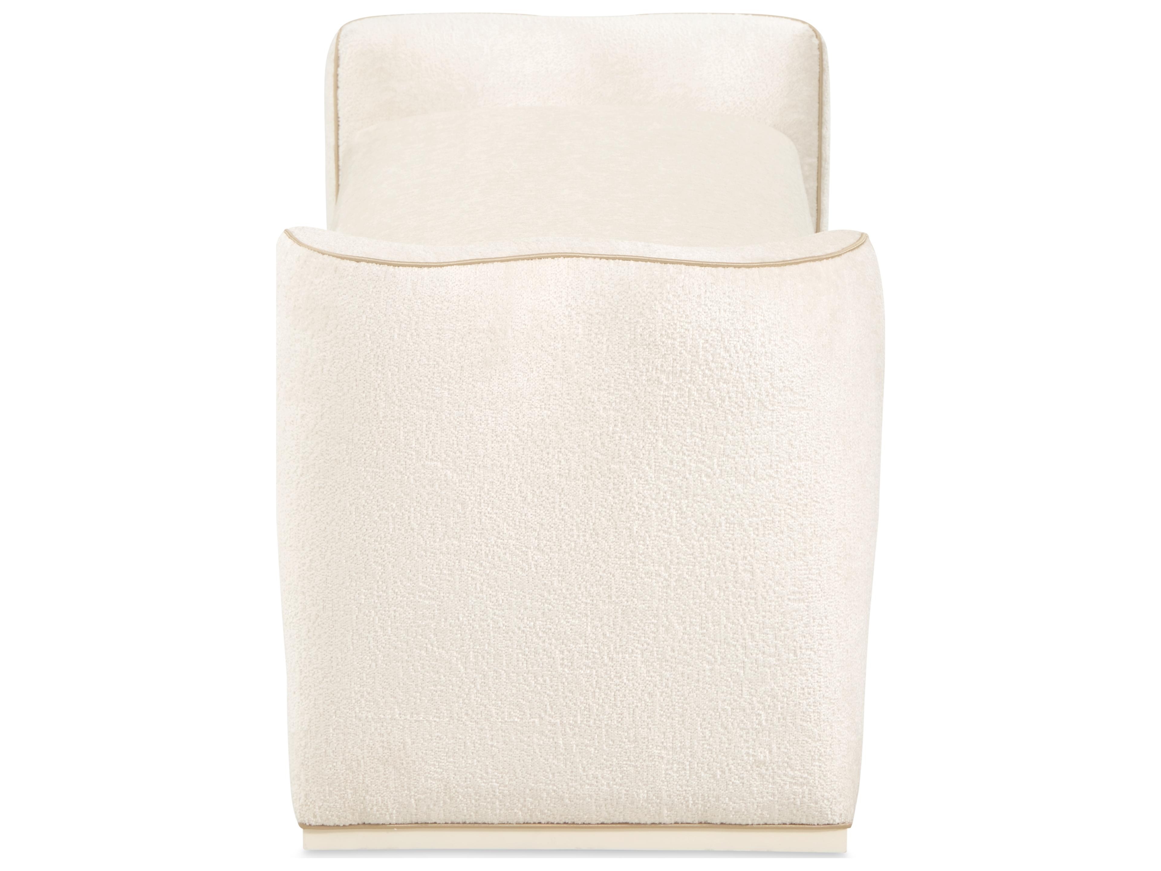 Luxecor Gilded Starlight Creamy Pearl Upholstered Accent Bench