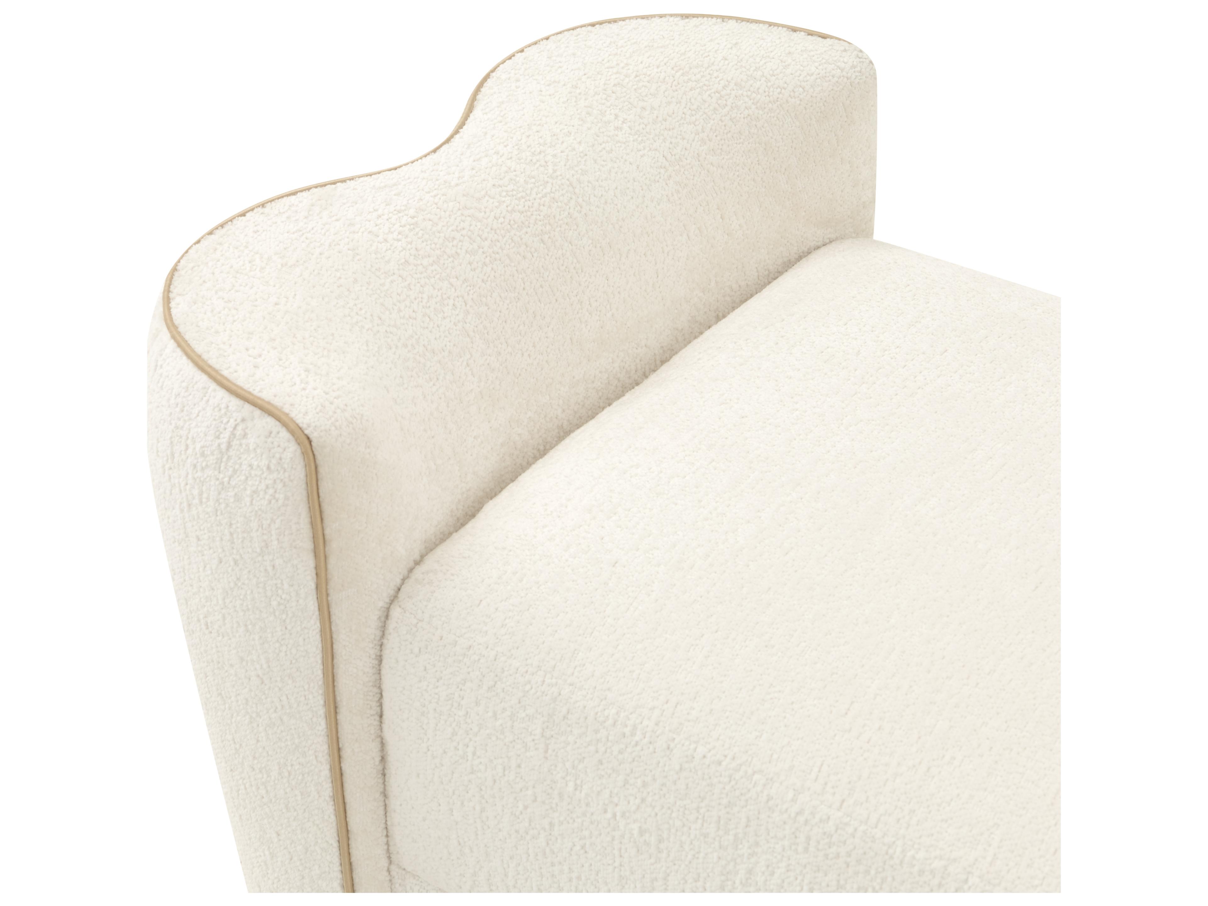 Luxecor Gilded Starlight Creamy Pearl Upholstered Accent Bench