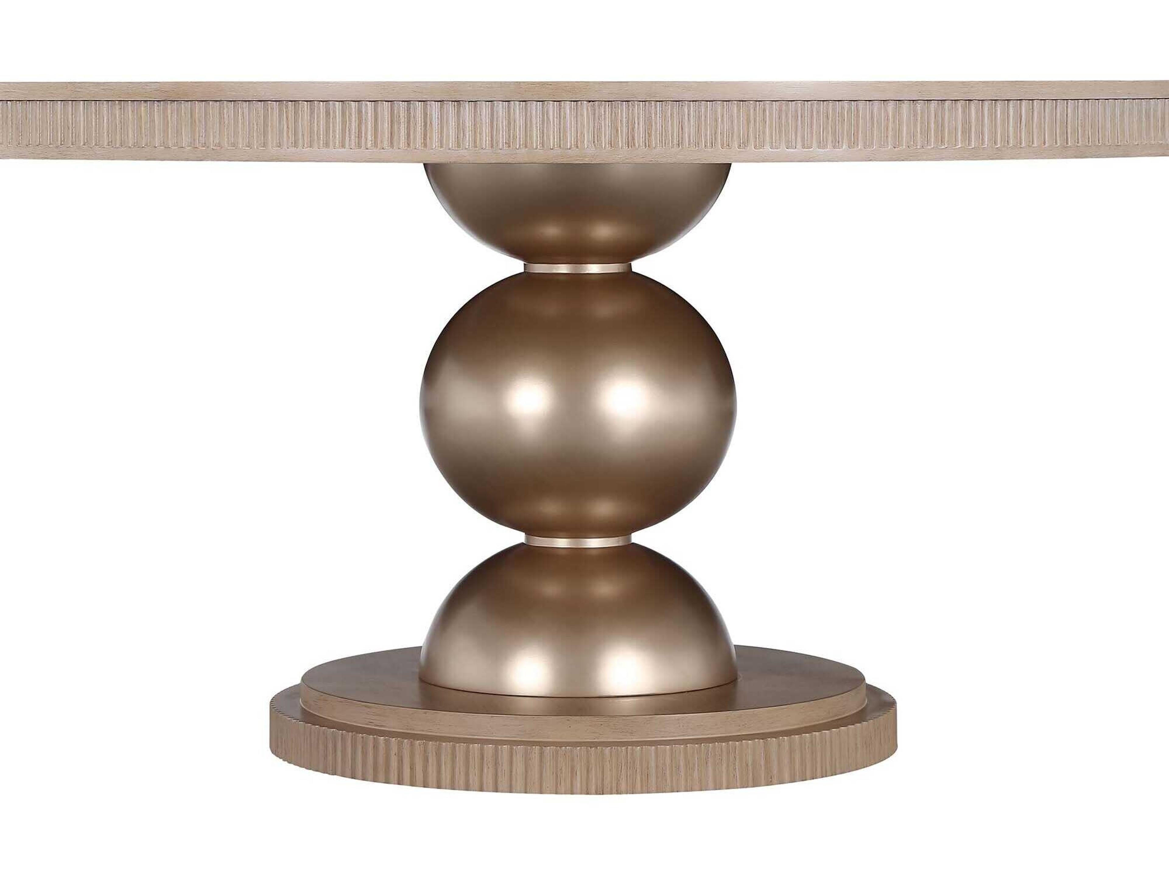 Luxecor Gilded Round Wood Sea Salt Caramel Dining Table