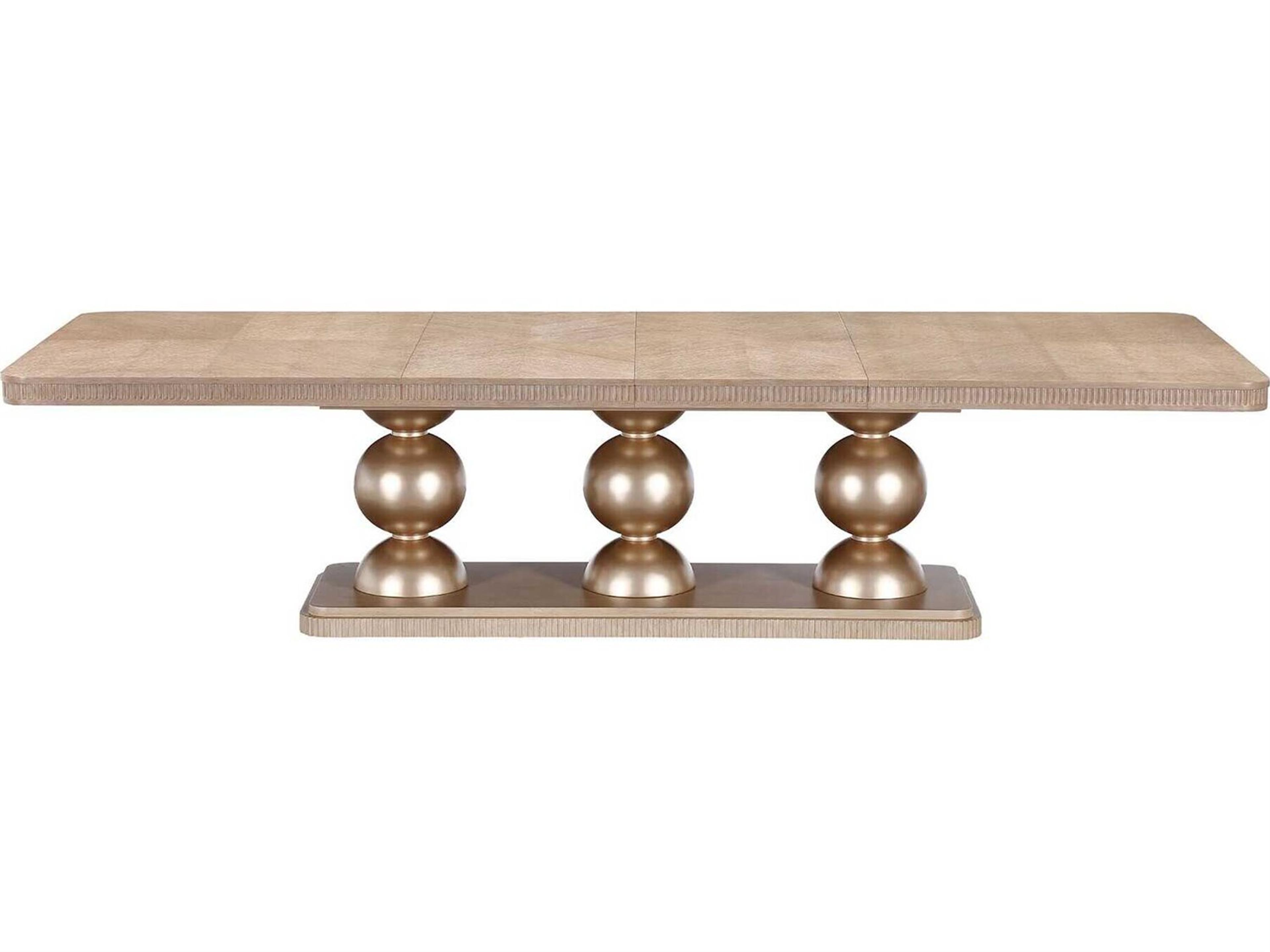 Luxecor Gilded Rectangular Wood Sea Salt Caramel Dining Table