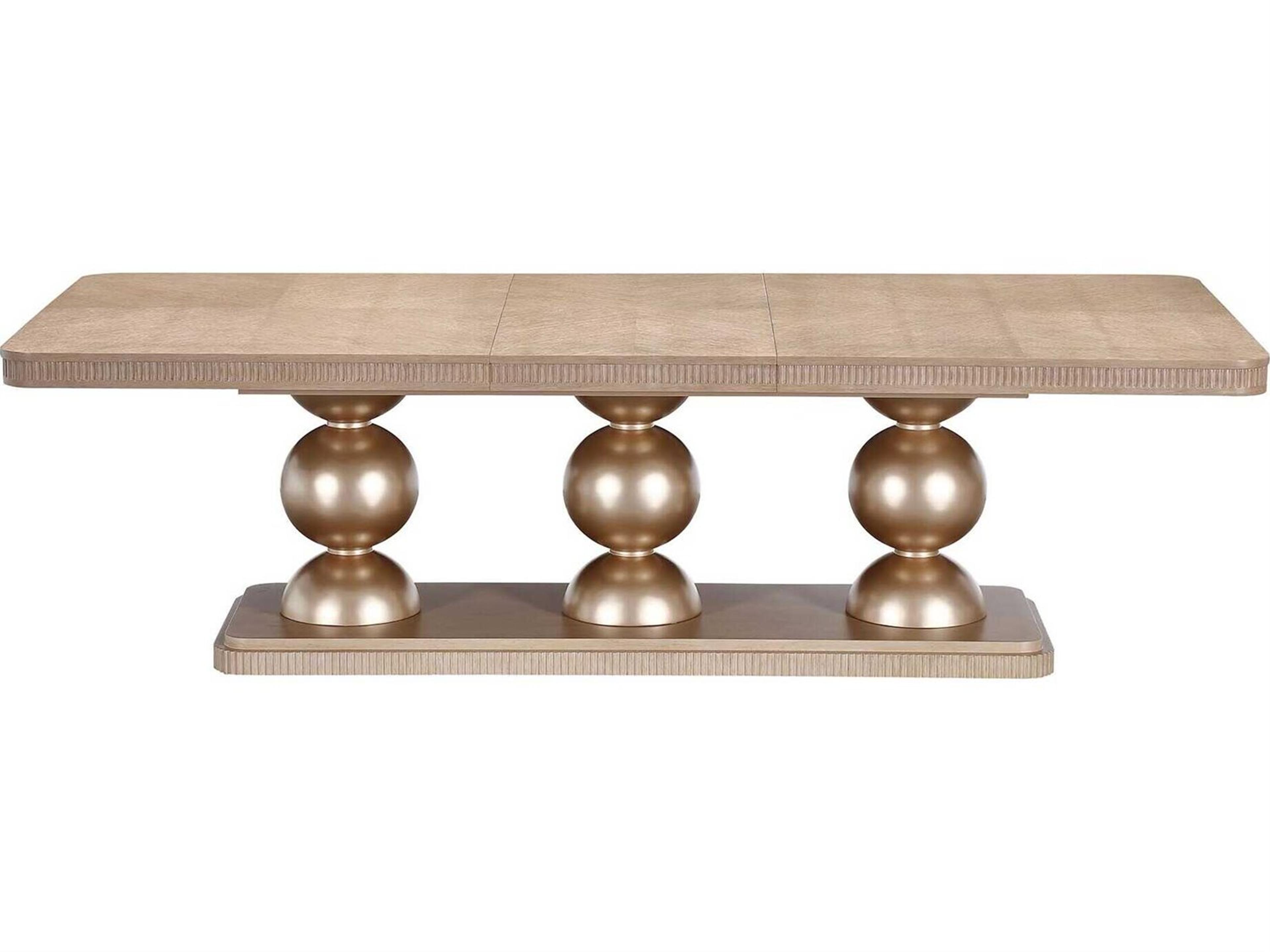 Luxecor Gilded Rectangular Wood Sea Salt Caramel Dining Table