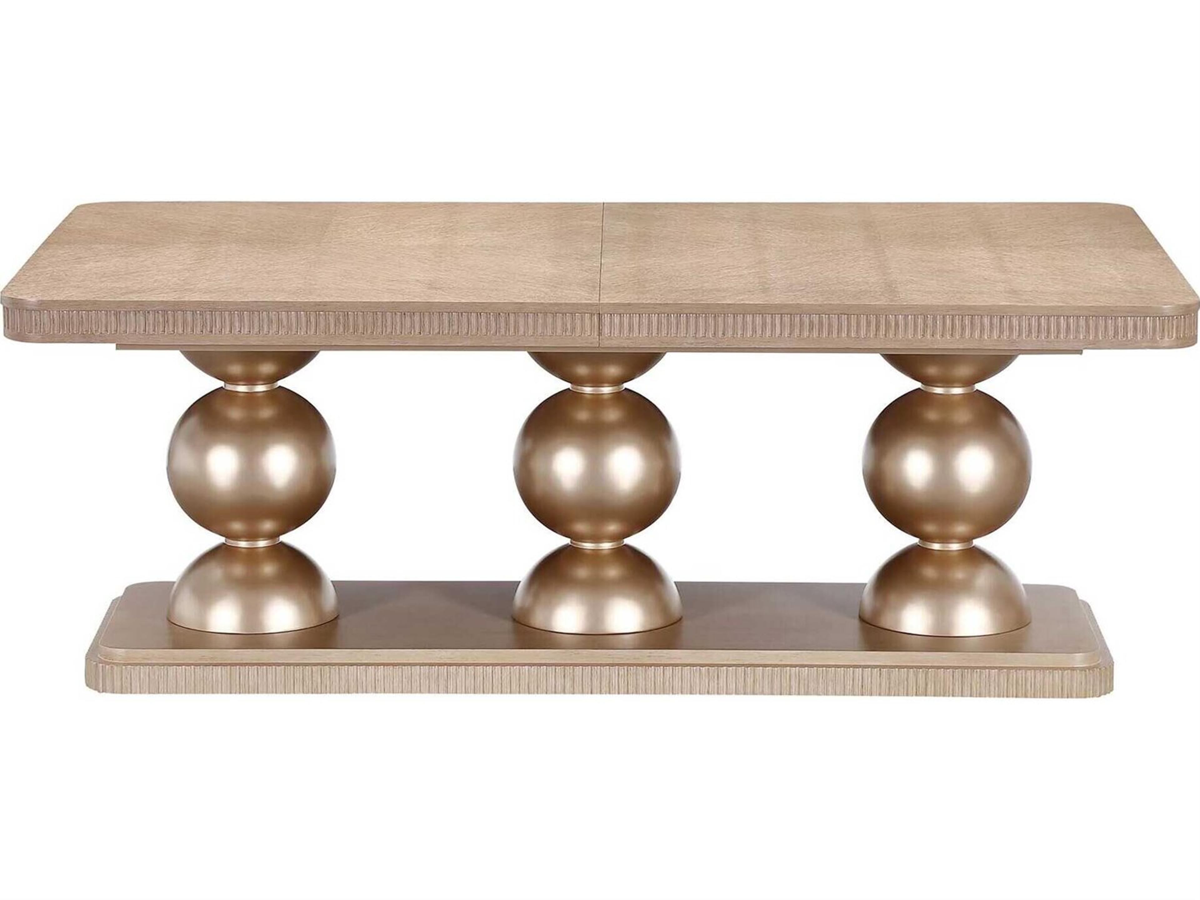 Luxecor Gilded Rectangular Wood Sea Salt Caramel Dining Table