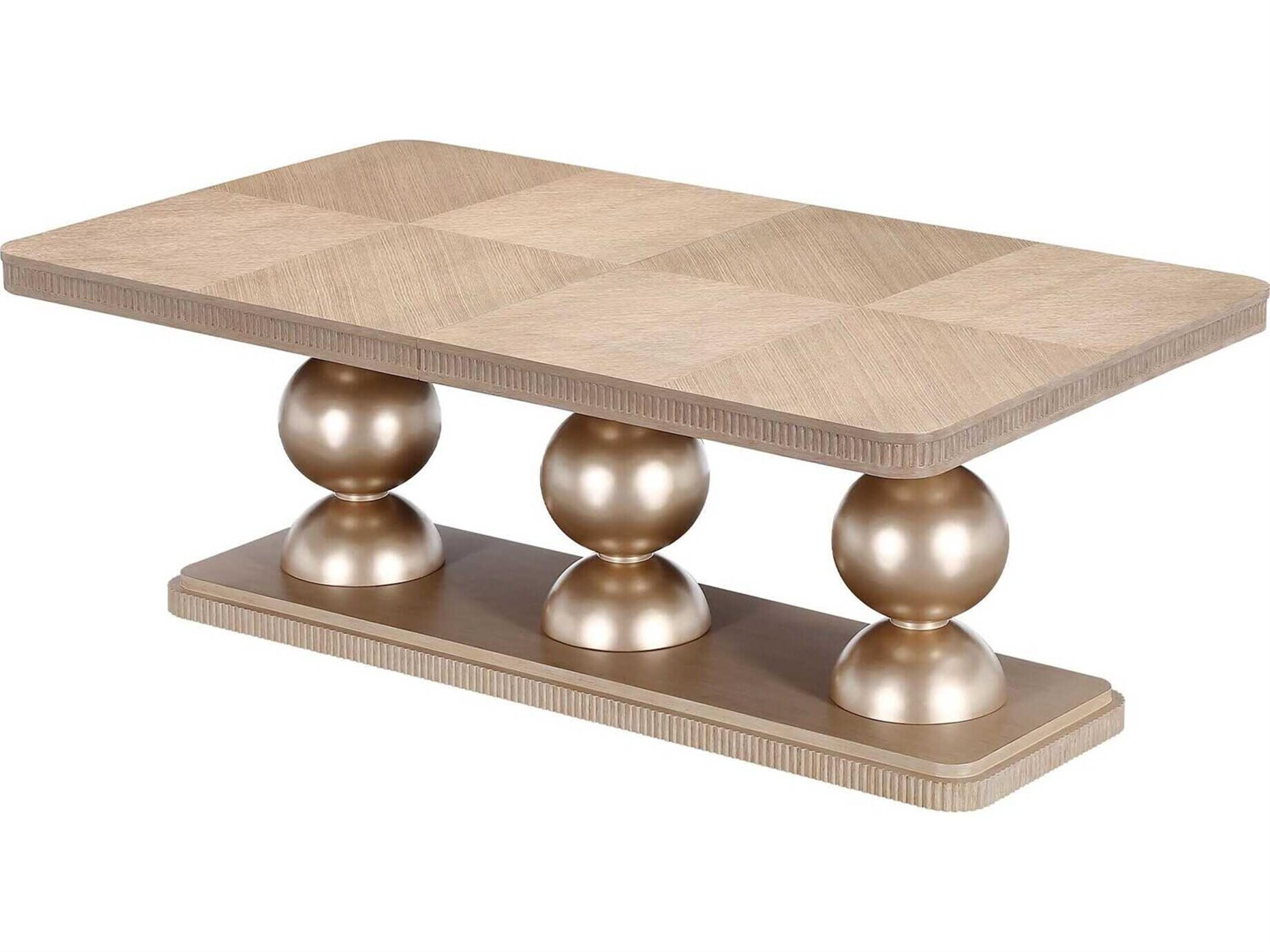 Luxecor Gilded Rectangular Wood Sea Salt Caramel Dining Table