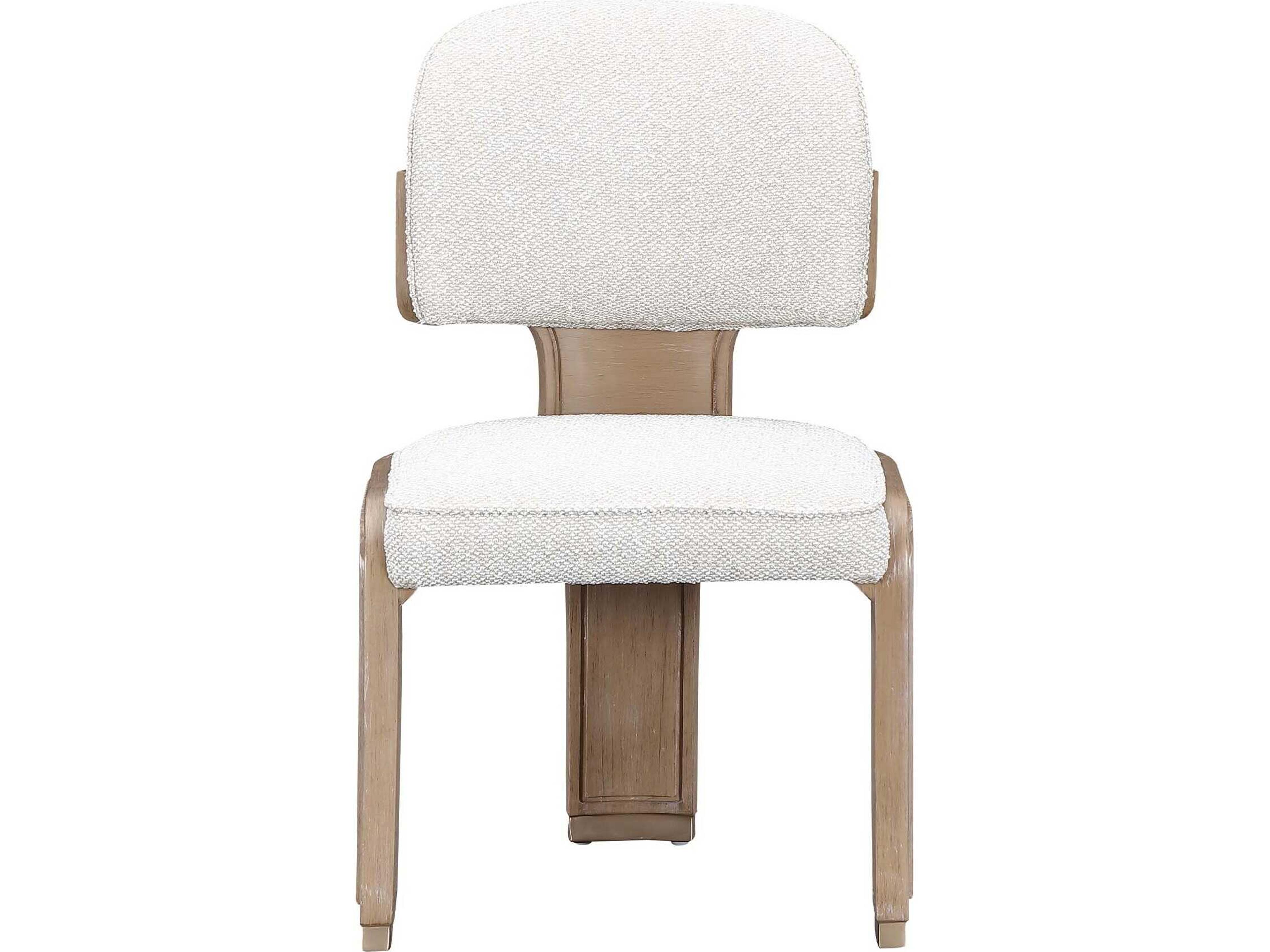 Luxecor Gilded Rubberwood Beige Upholstered Armless Dining Chair Set of 2