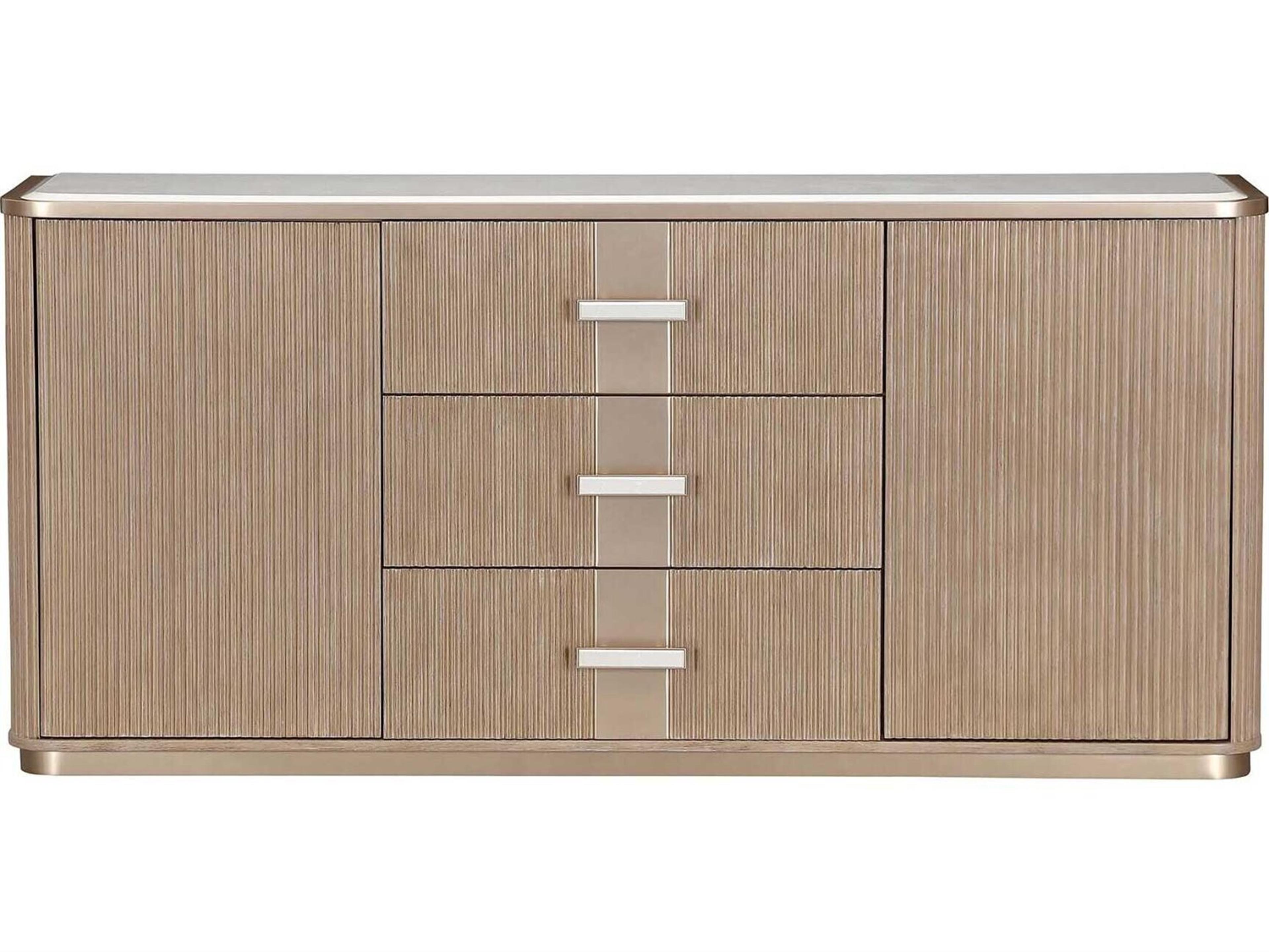 Luxecor Gilded 72" Rubberwood Sea Salt Caramel Sideboard