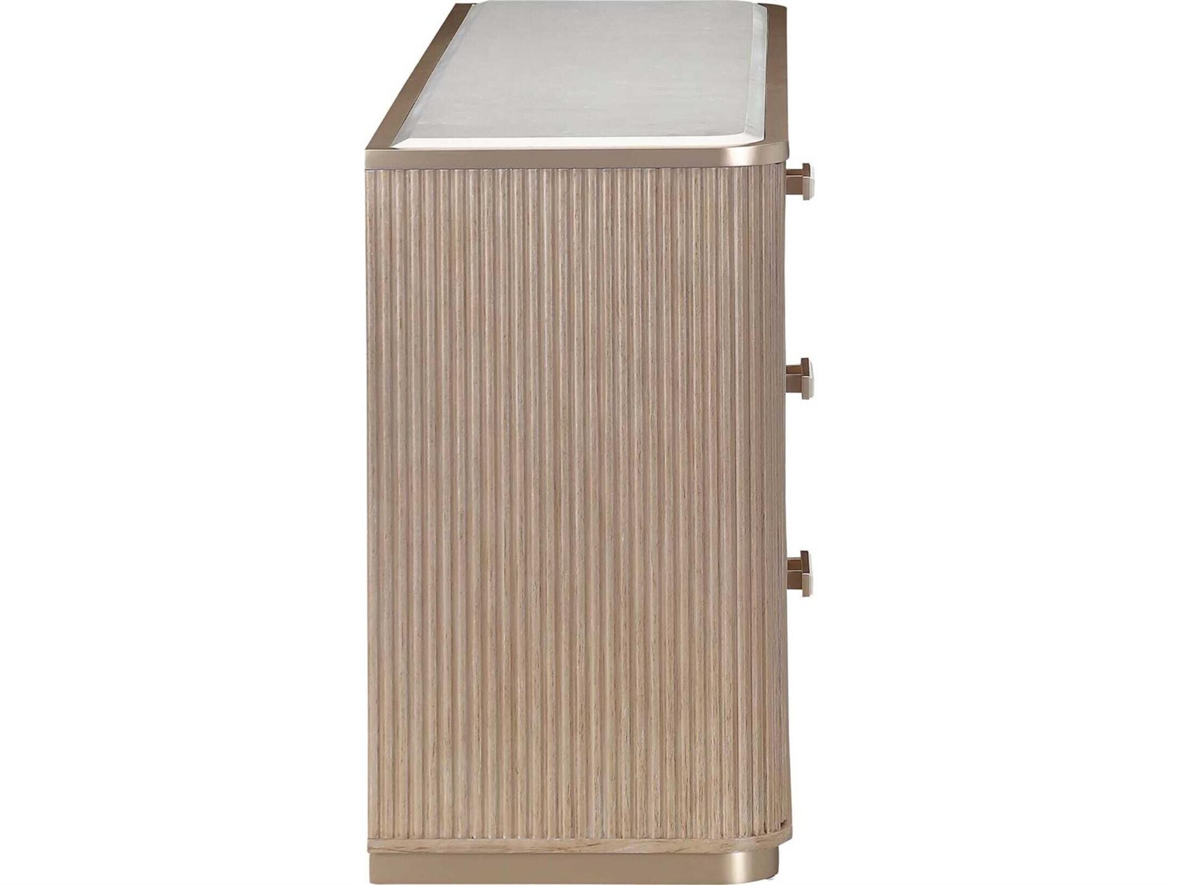 Luxecor Gilded 72" Rubberwood Sea Salt Caramel Sideboard