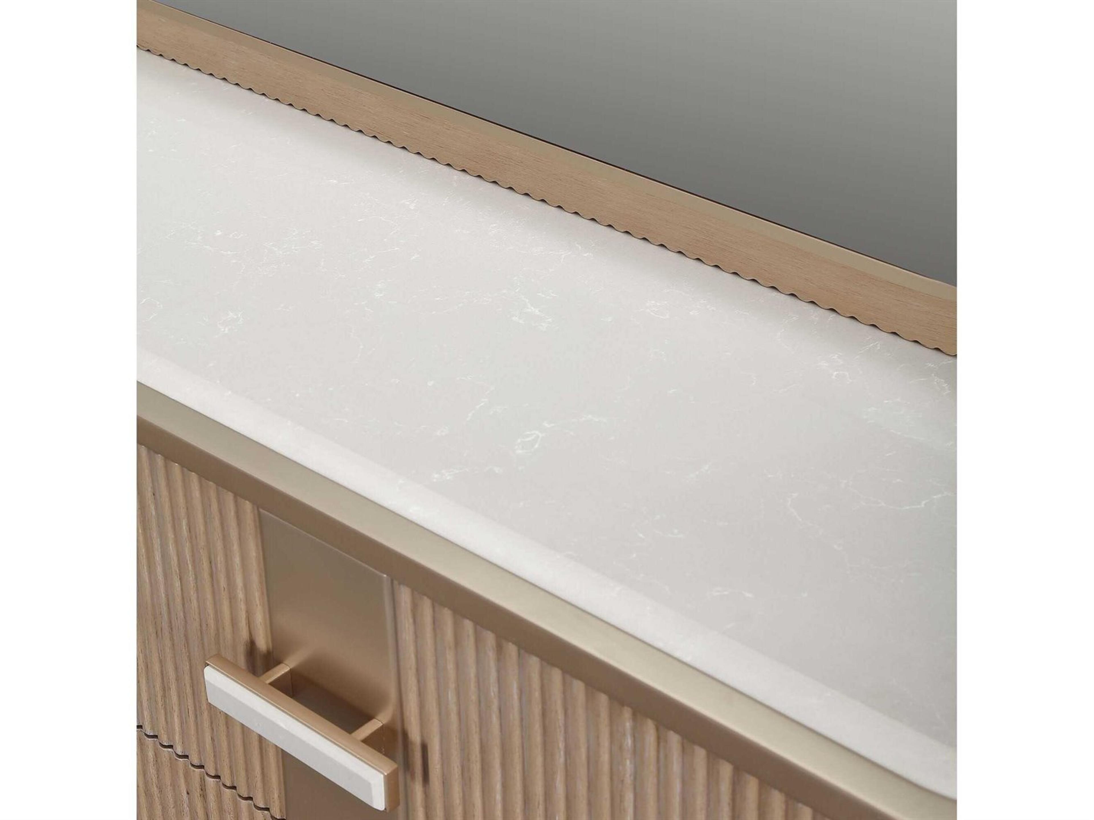 Luxecor Gilded 6-Drawers Beige Rubberwood Double Dresser