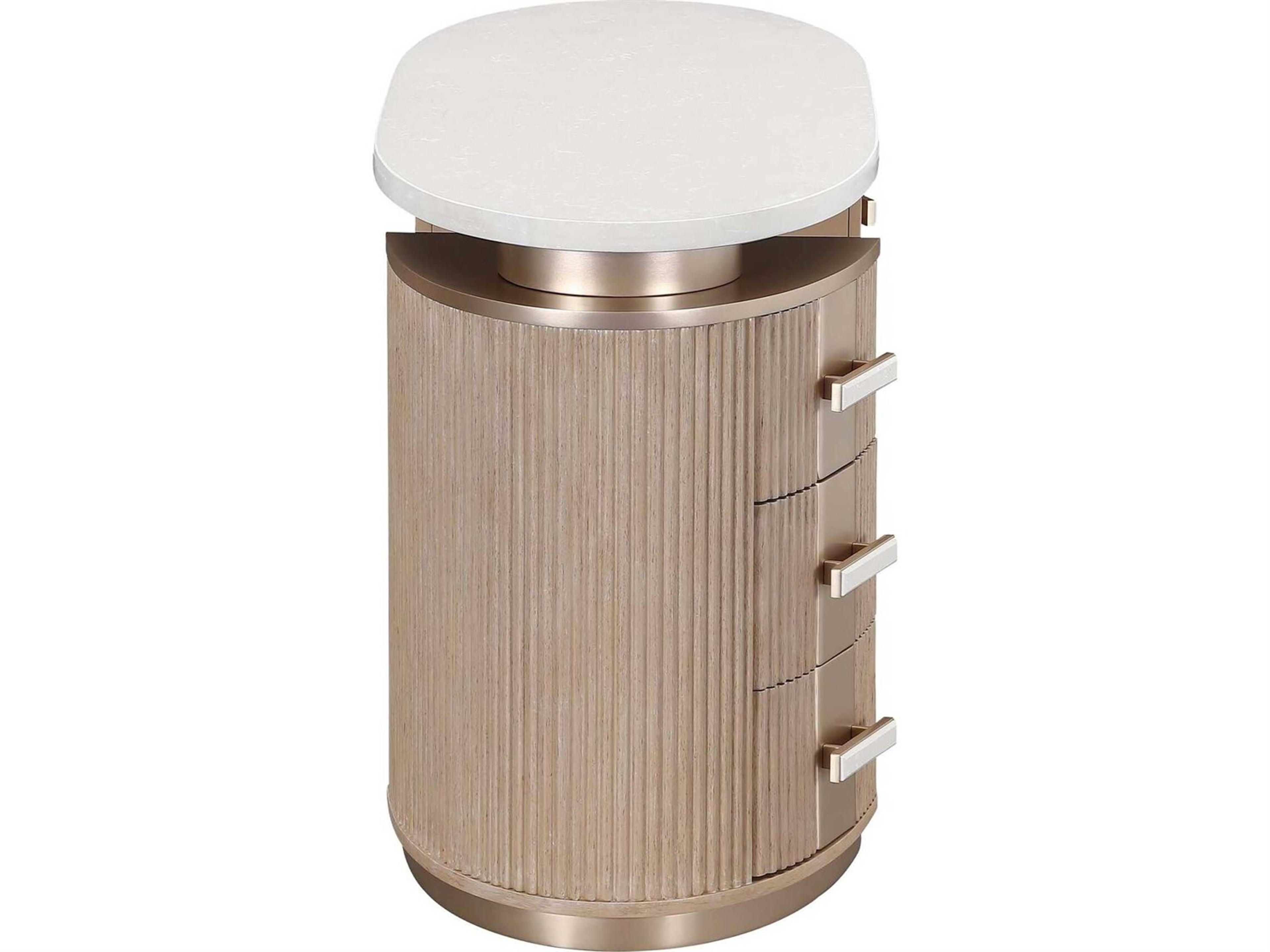 Luxecor Gilded Sea Salt Caramel Rubberwood Vanity Table