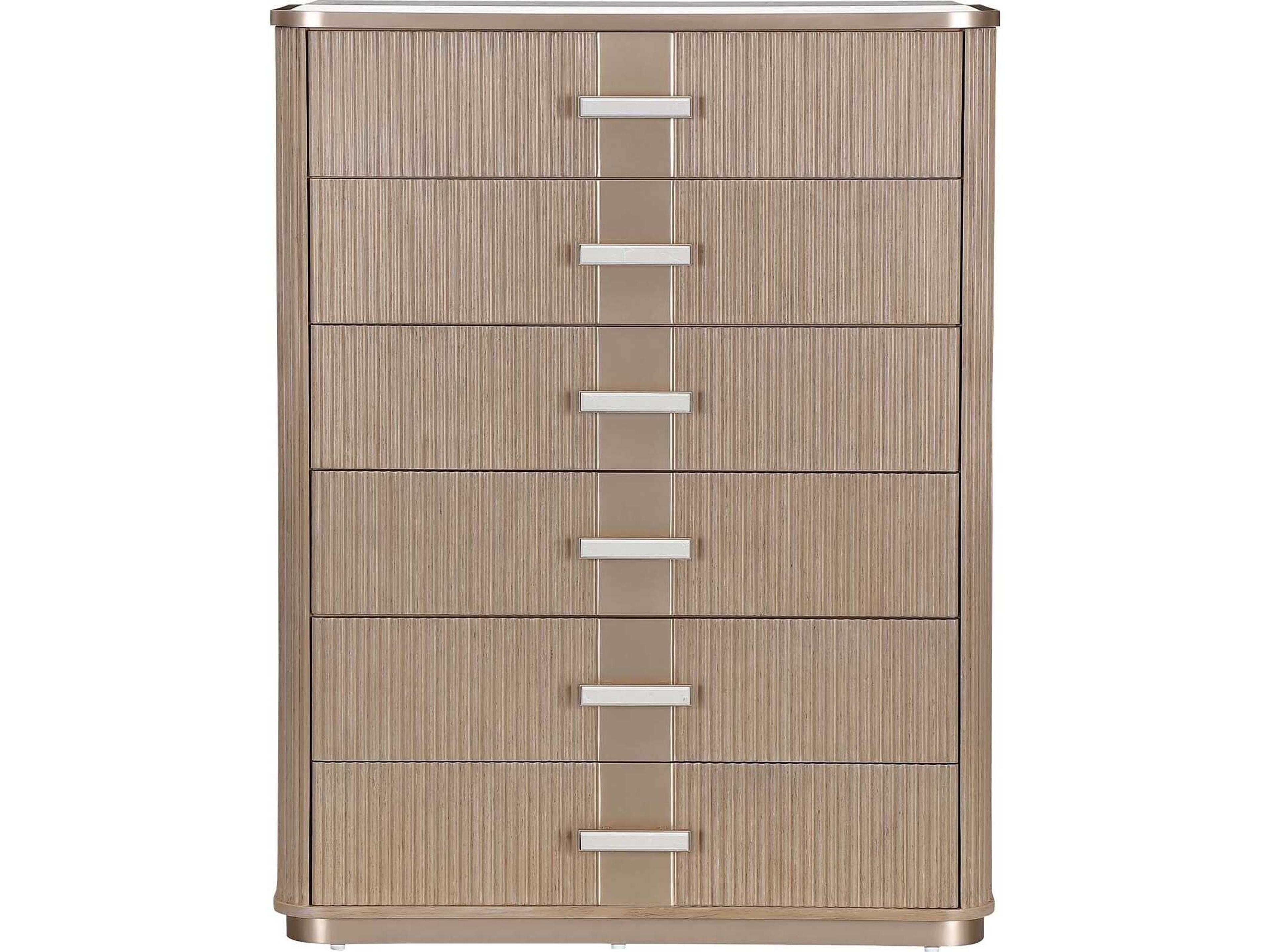 Luxecor Gilded Sea Salt Caramel Beige Rubberwood Accent Chest