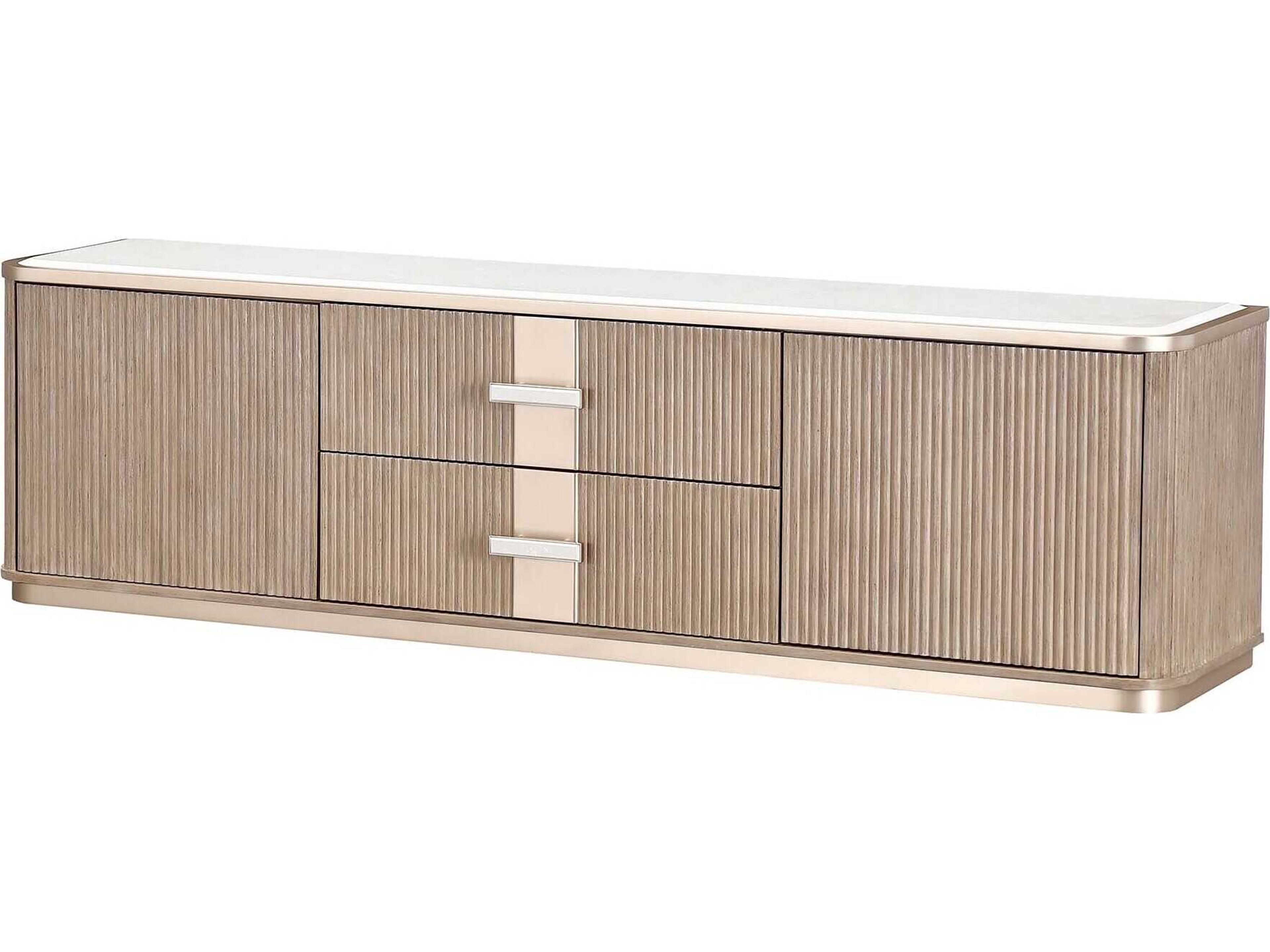 West Kensington 80" Rubberwood Sea Salt Caramel Media Console
