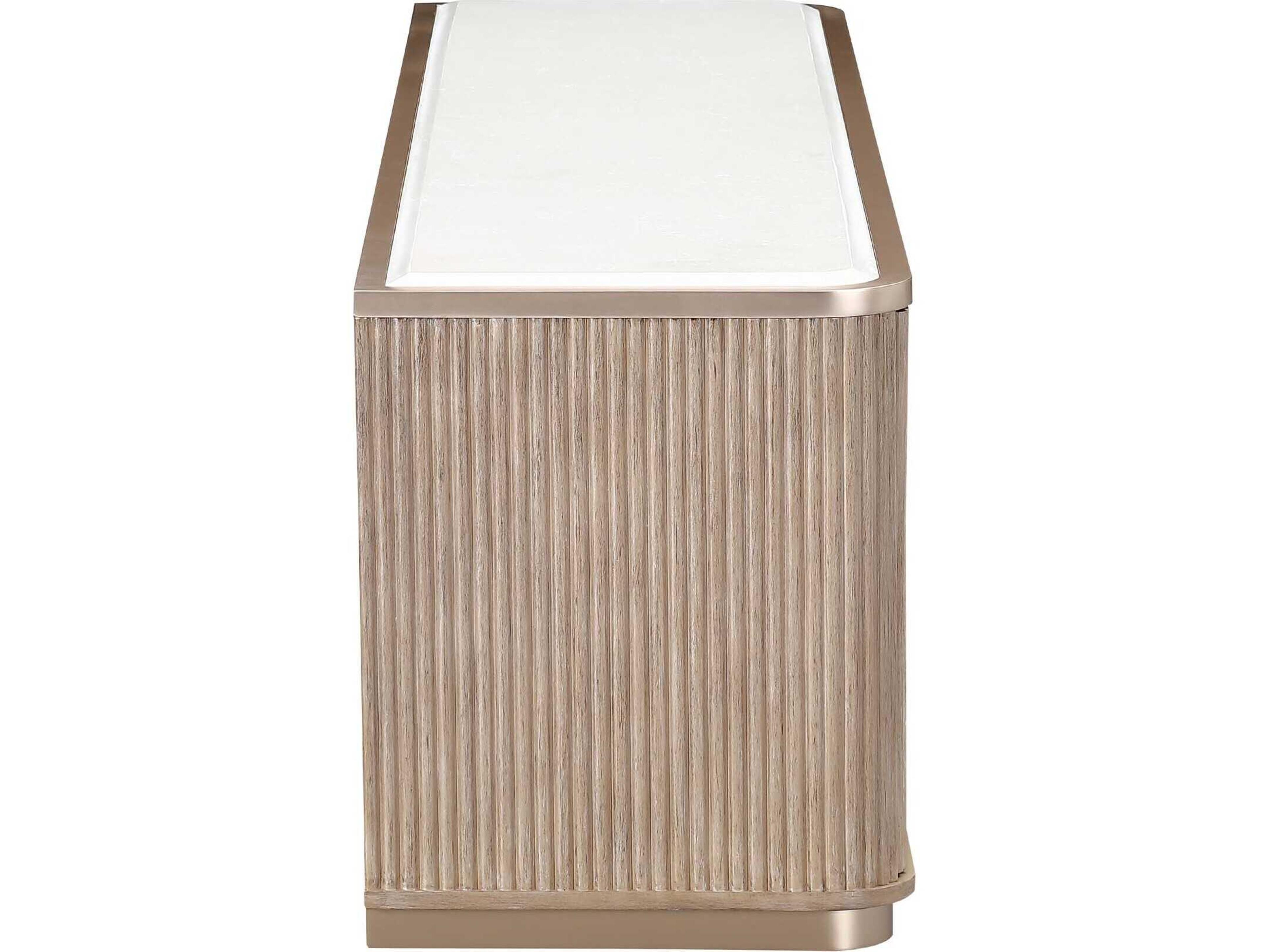 Luxecor Gilded 80" Rubberwood Sea Salt Caramel Media Console