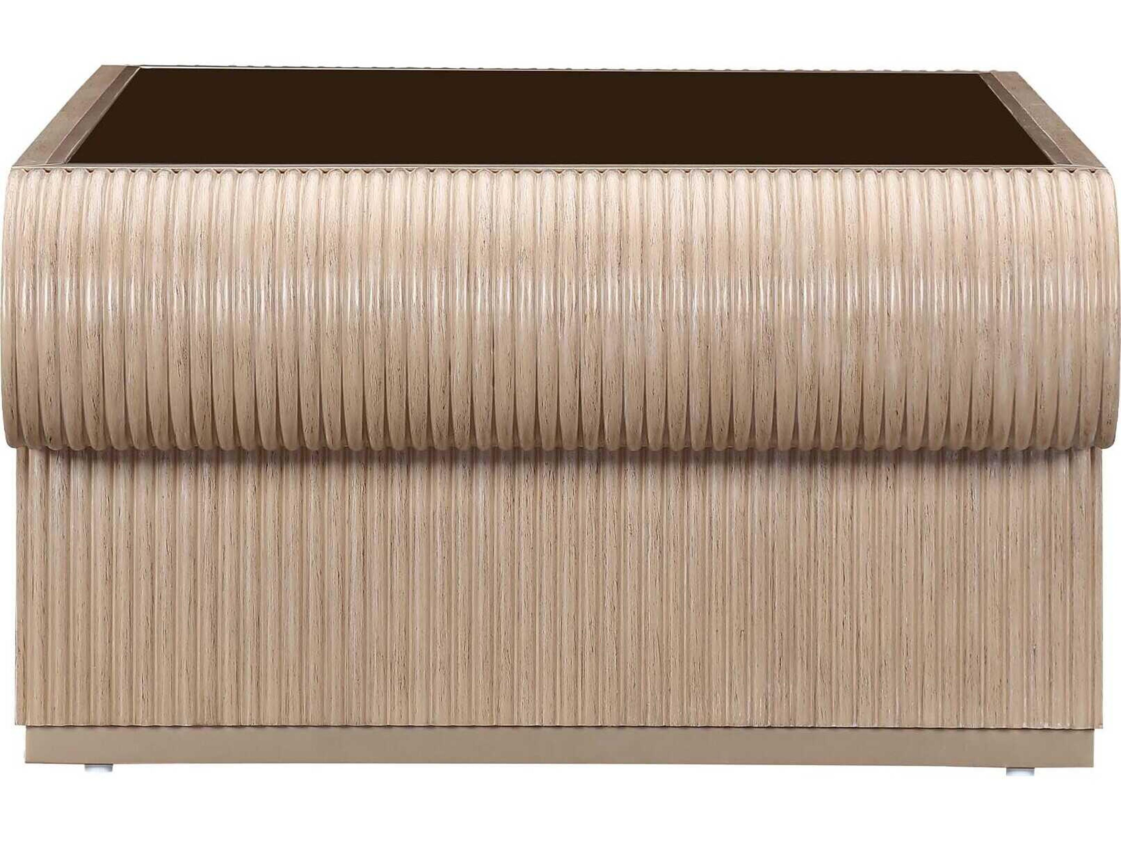 Luxecor Gilded Rectangular Glass Sea Salt Caramel Coffee Table