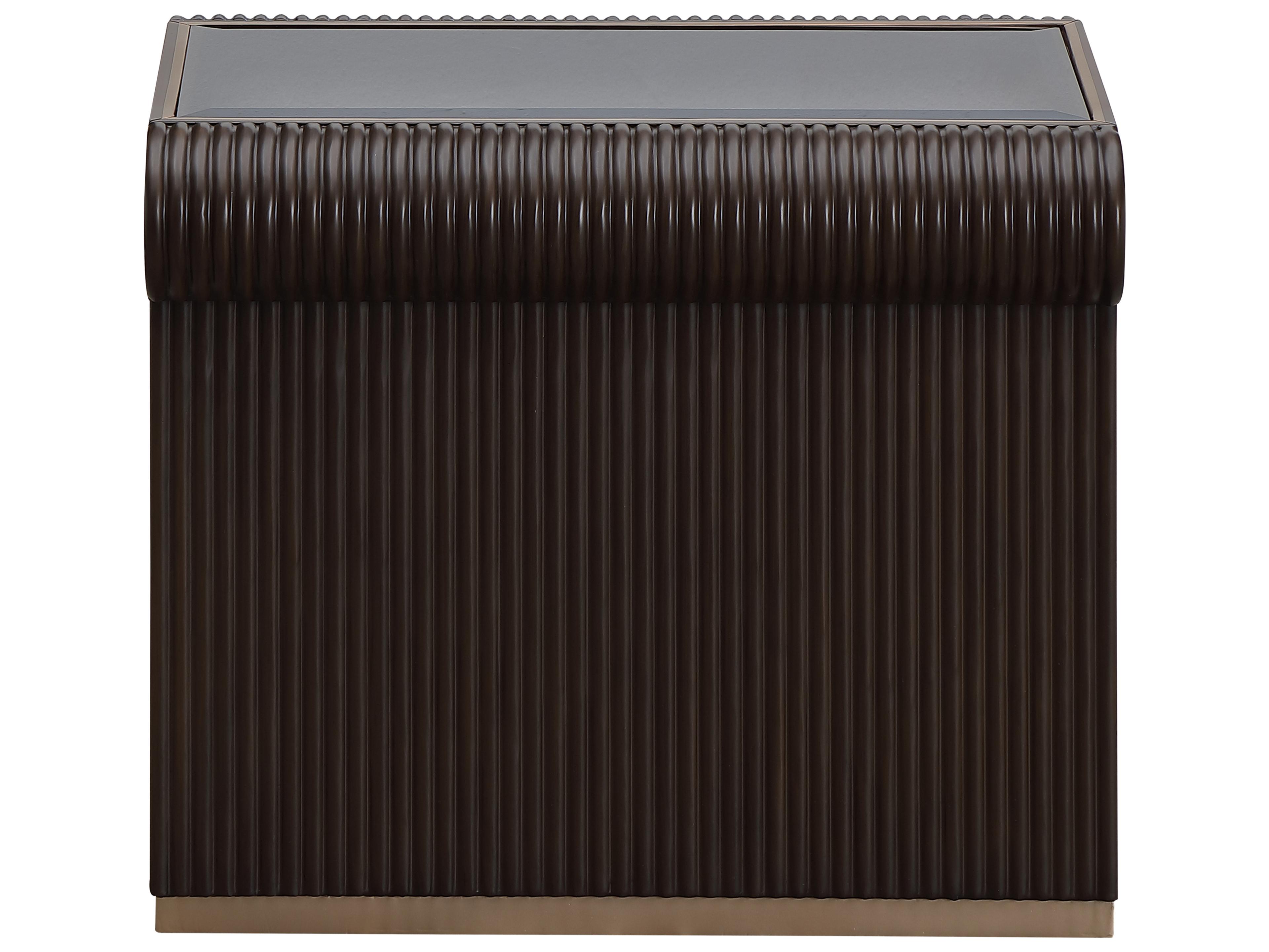 Michael Amini West Kensington Rectangular Glass Espresso End Table