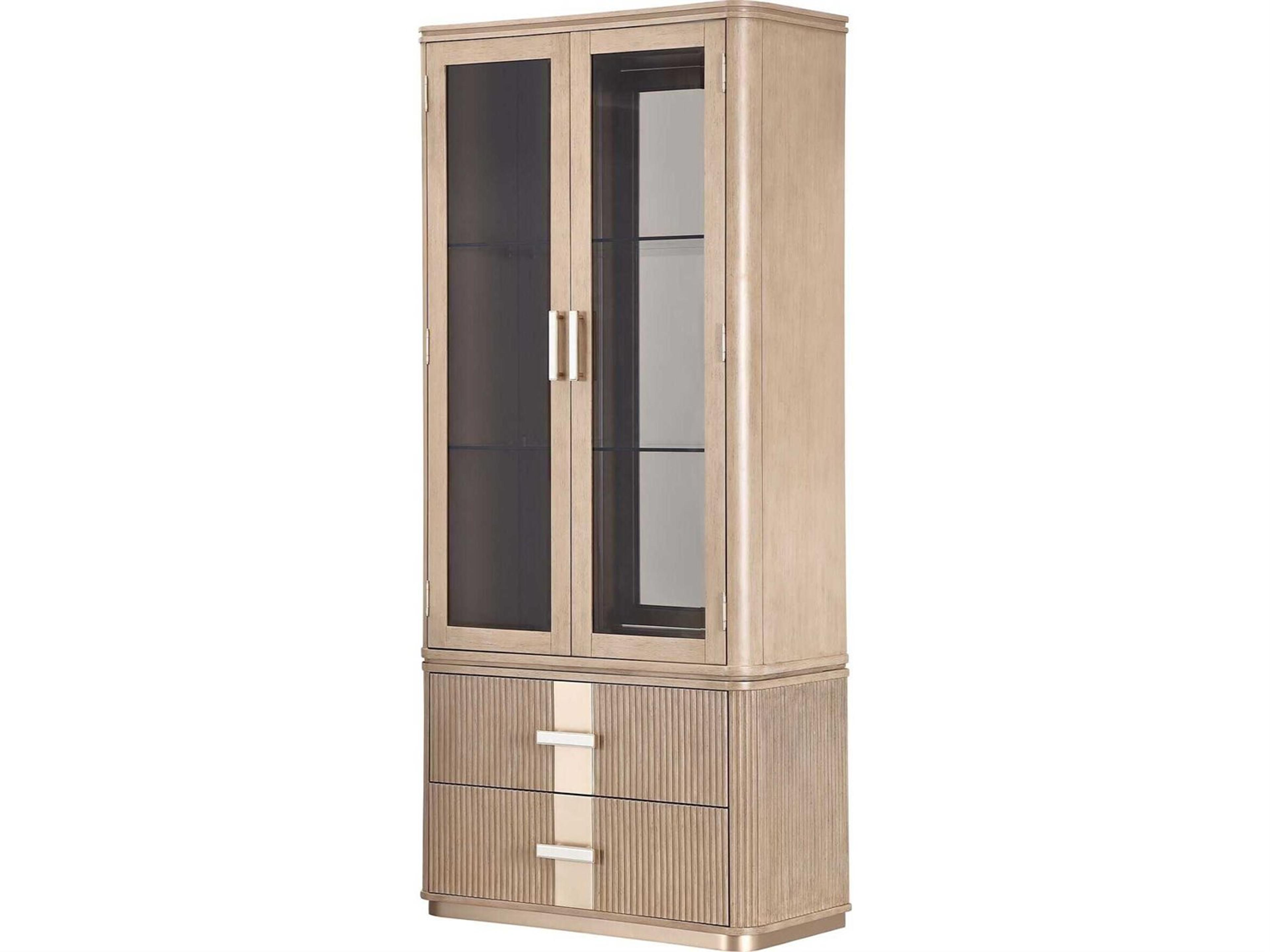 West Kensington Rubberwood Sea Salt Caramel Display Cabinet