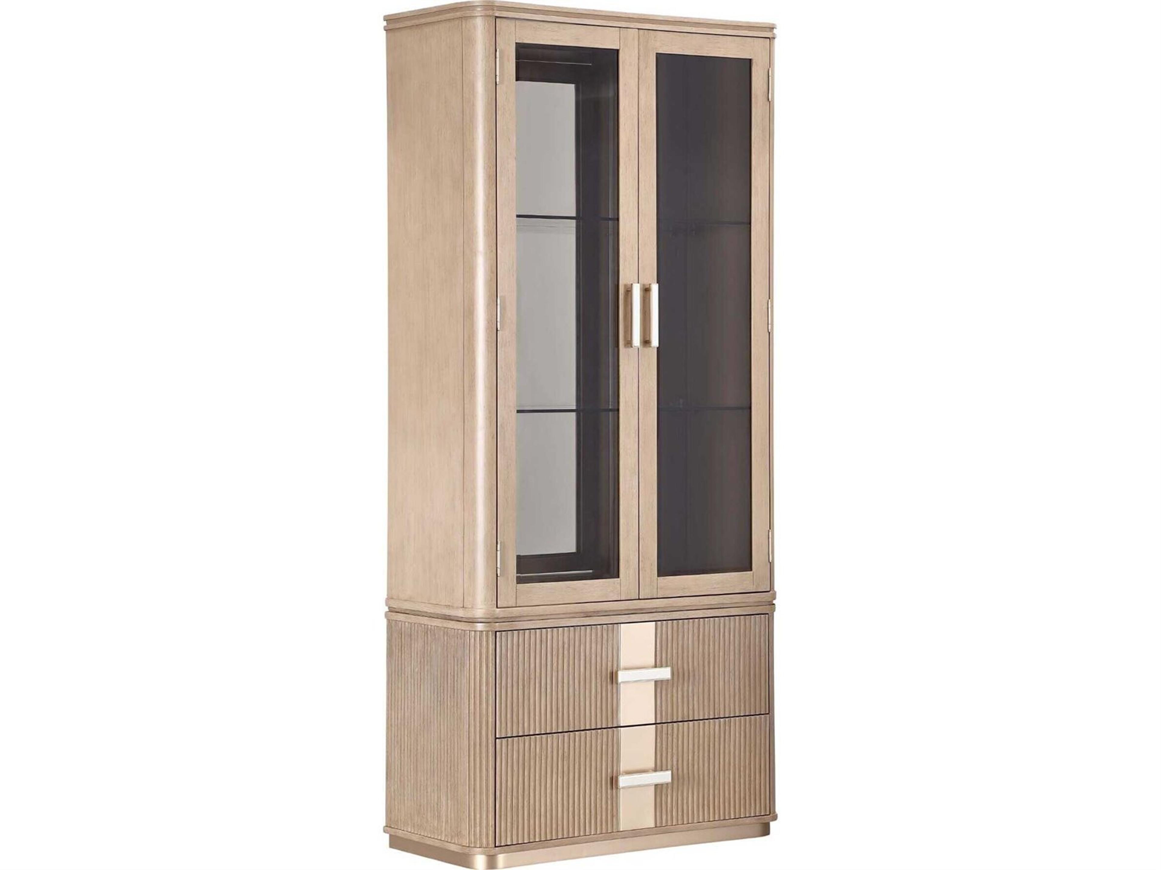 Luxecor Gilded Rubberwood Sea Salt Caramel Display Cabinet