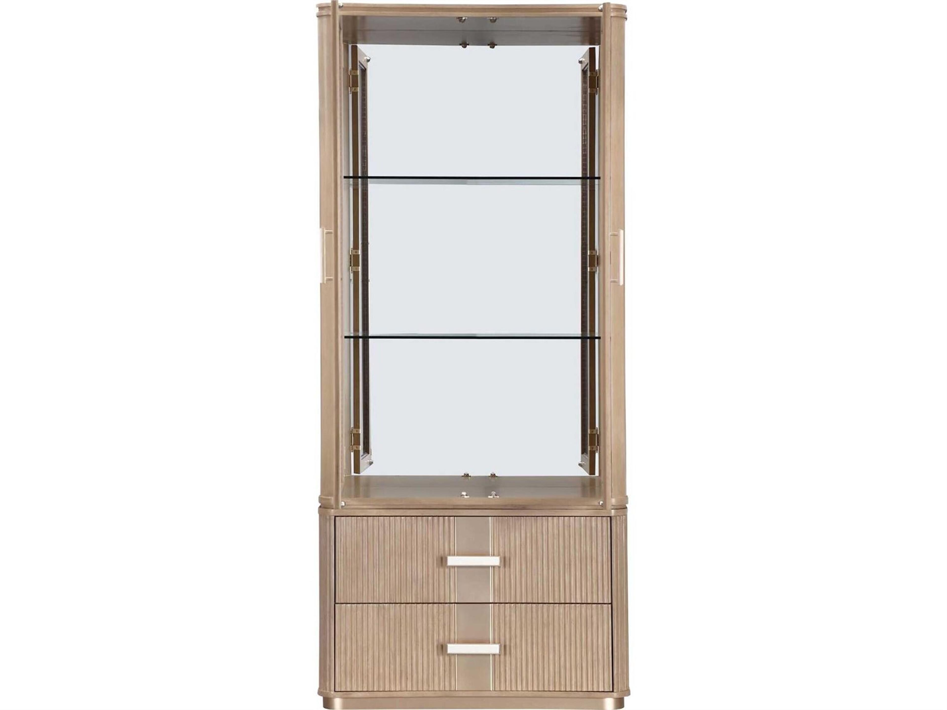 Luxecor Gilded Rubberwood Sea Salt Caramel Display Cabinet