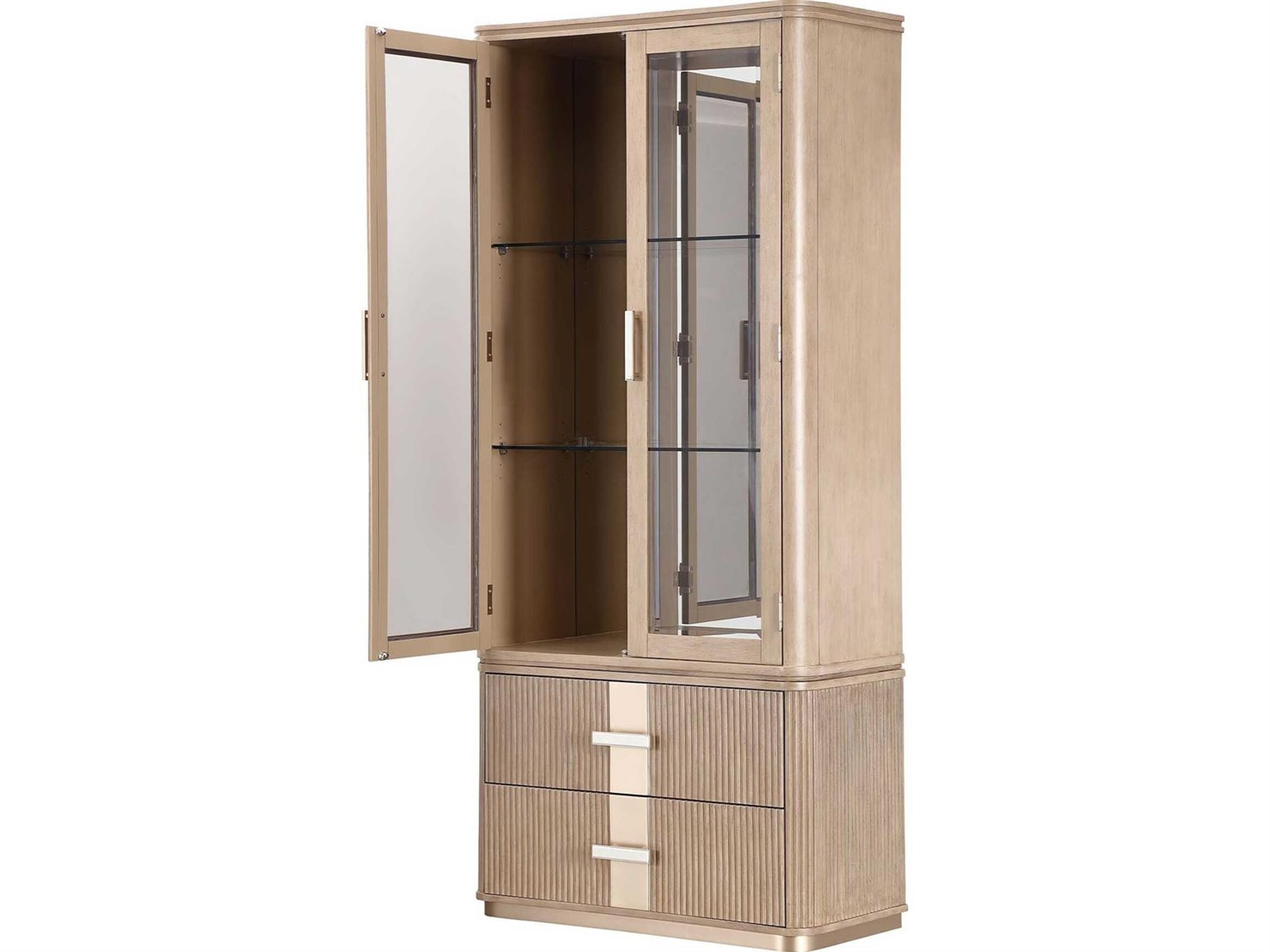 Luxecor Gilded Rubberwood Sea Salt Caramel Display Cabinet