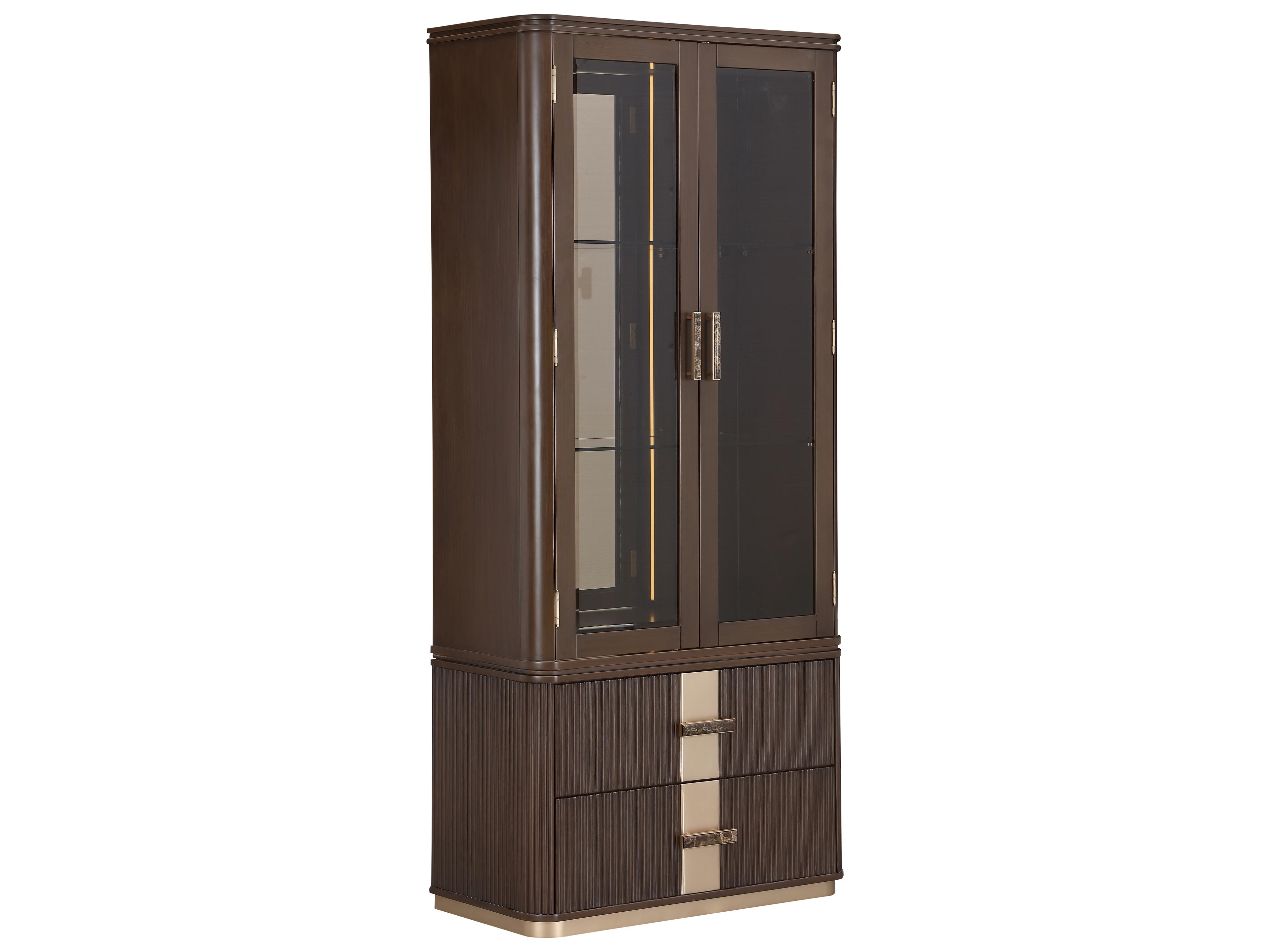 West Kensington Rubberwood Espresso Display Cabinet